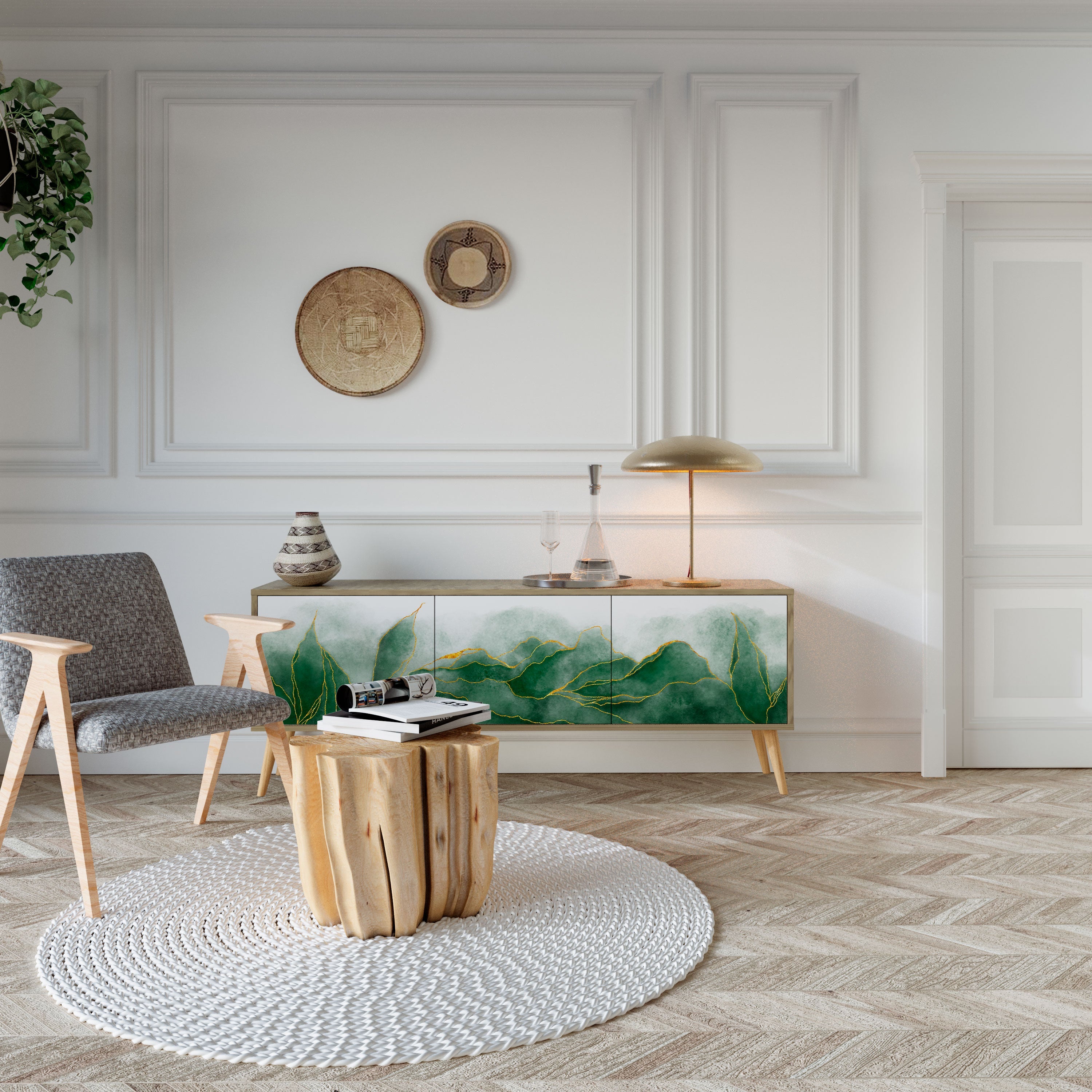 EXPENSIVE NATURE TV-Lowboard mit 3 Türen in Eiche-Optik