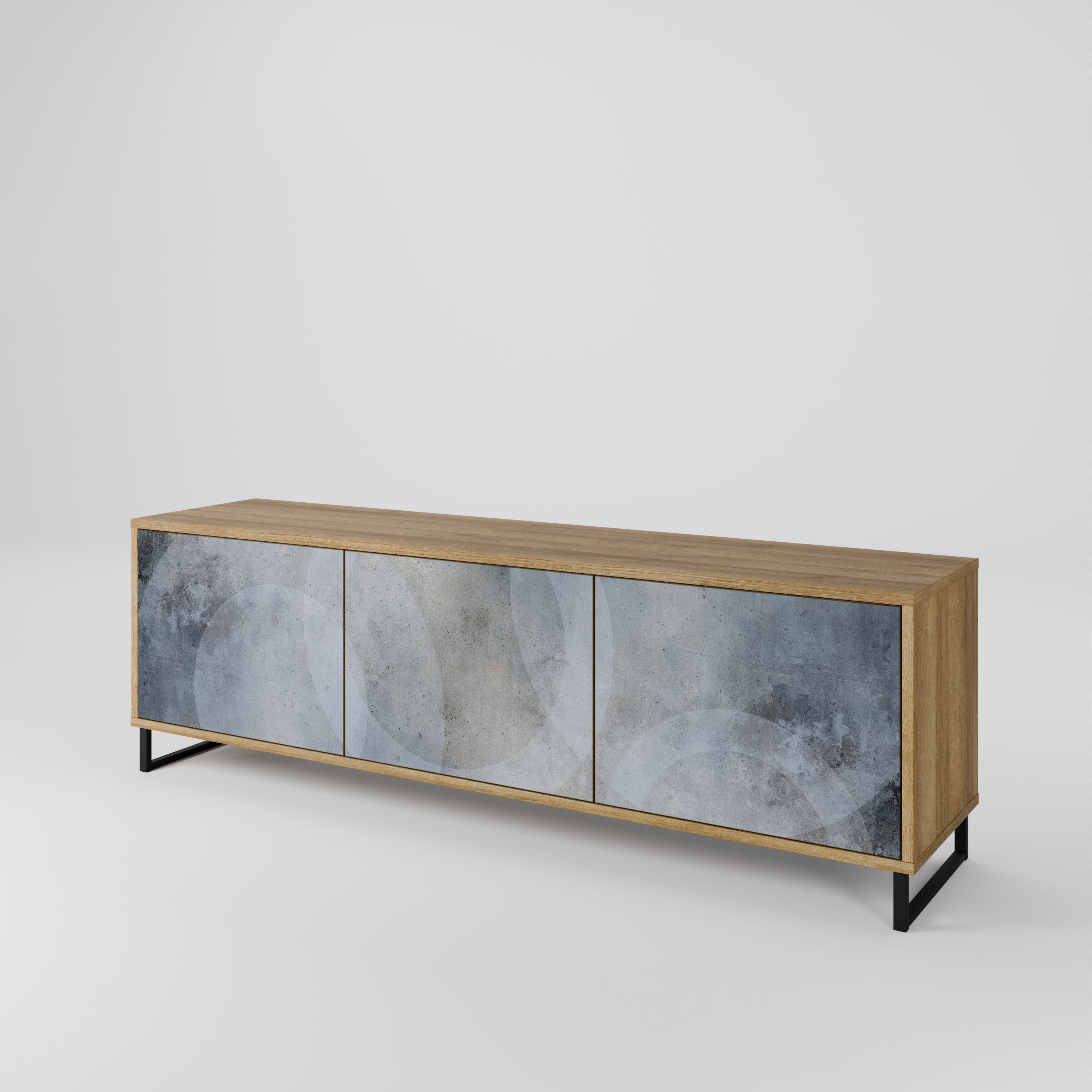 MUTED ARC TV-Lowboard mit 3 Türen in Eiche-Optik