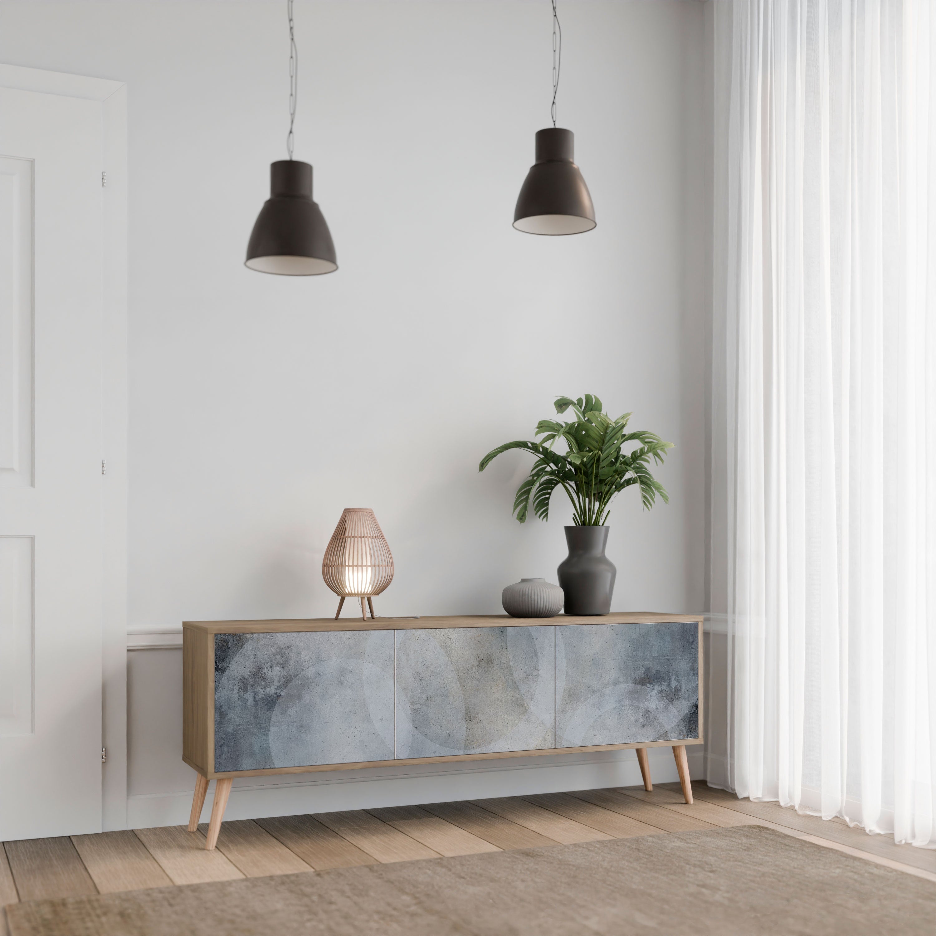 MUTED ARC TV-Lowboard mit 3 Türen in Eiche-Optik