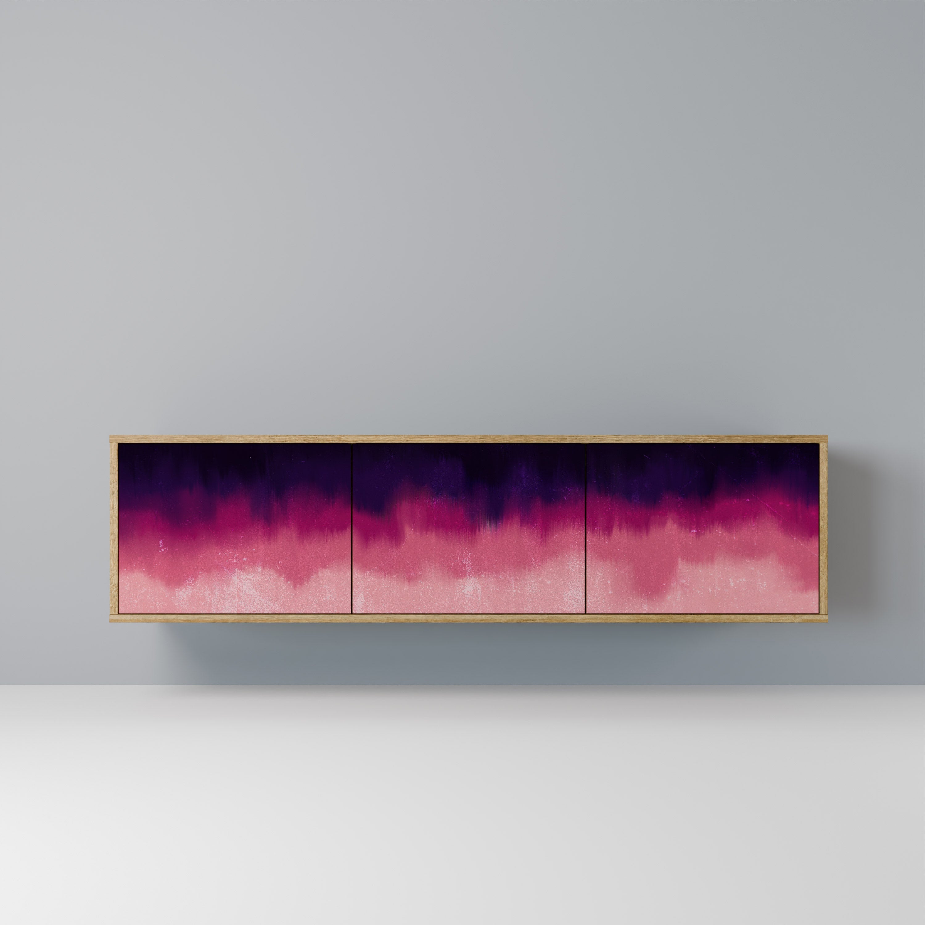 AURORA BOREALIS TV-Lowboard mit 3 Türen in Eiche-Optik