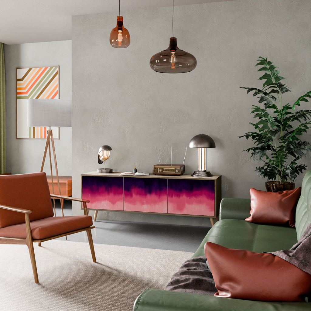 AURORA BOREALIS TV-Lowboard mit 3 Türen in Eiche-Optik