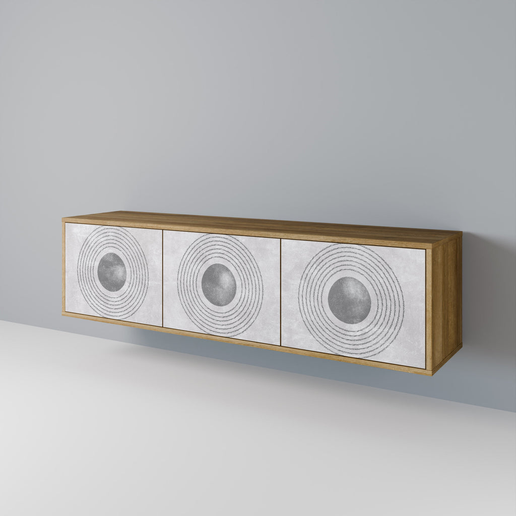 SOLID CIRCLES TV-Lowboard mit 3 Türen in Eiche-Optik