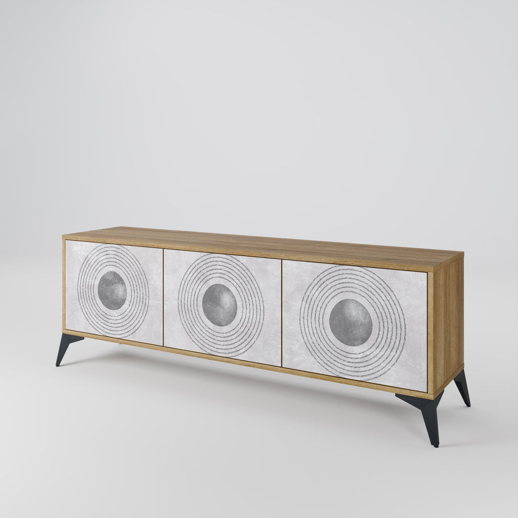 SOLID CIRCLES TV-Lowboard mit 3 Türen in Eiche-Optik