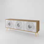 SOLID CIRCLES TV-Lowboard mit 3 Türen in Eiche-Optik