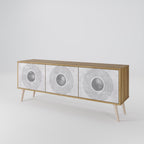 SOLID CIRCLES TV-Lowboard mit 3 Türen in Eiche-Optik