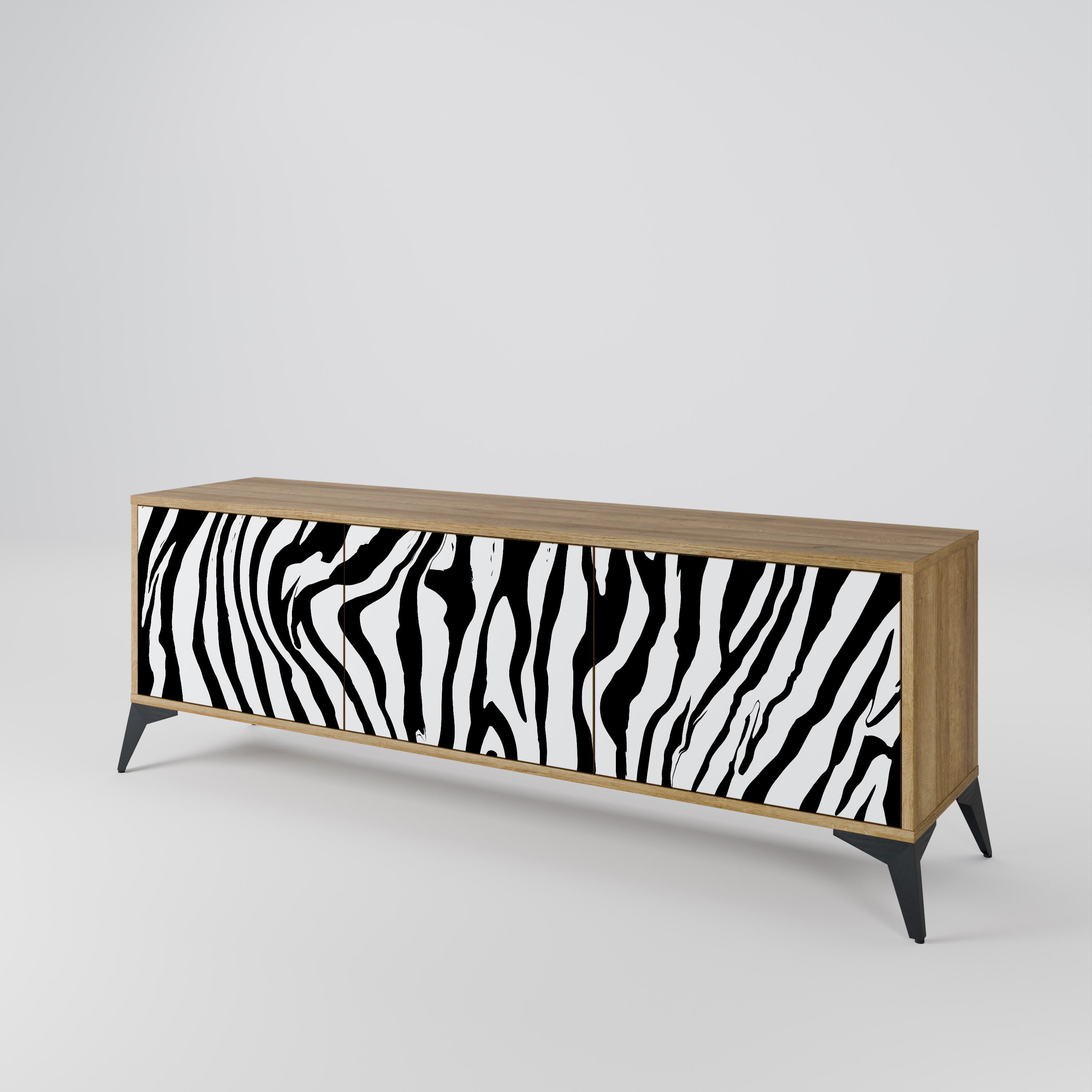 SPLENDID ZEBRA TV-Lowboard mit 3 Türen in Eiche-Optik