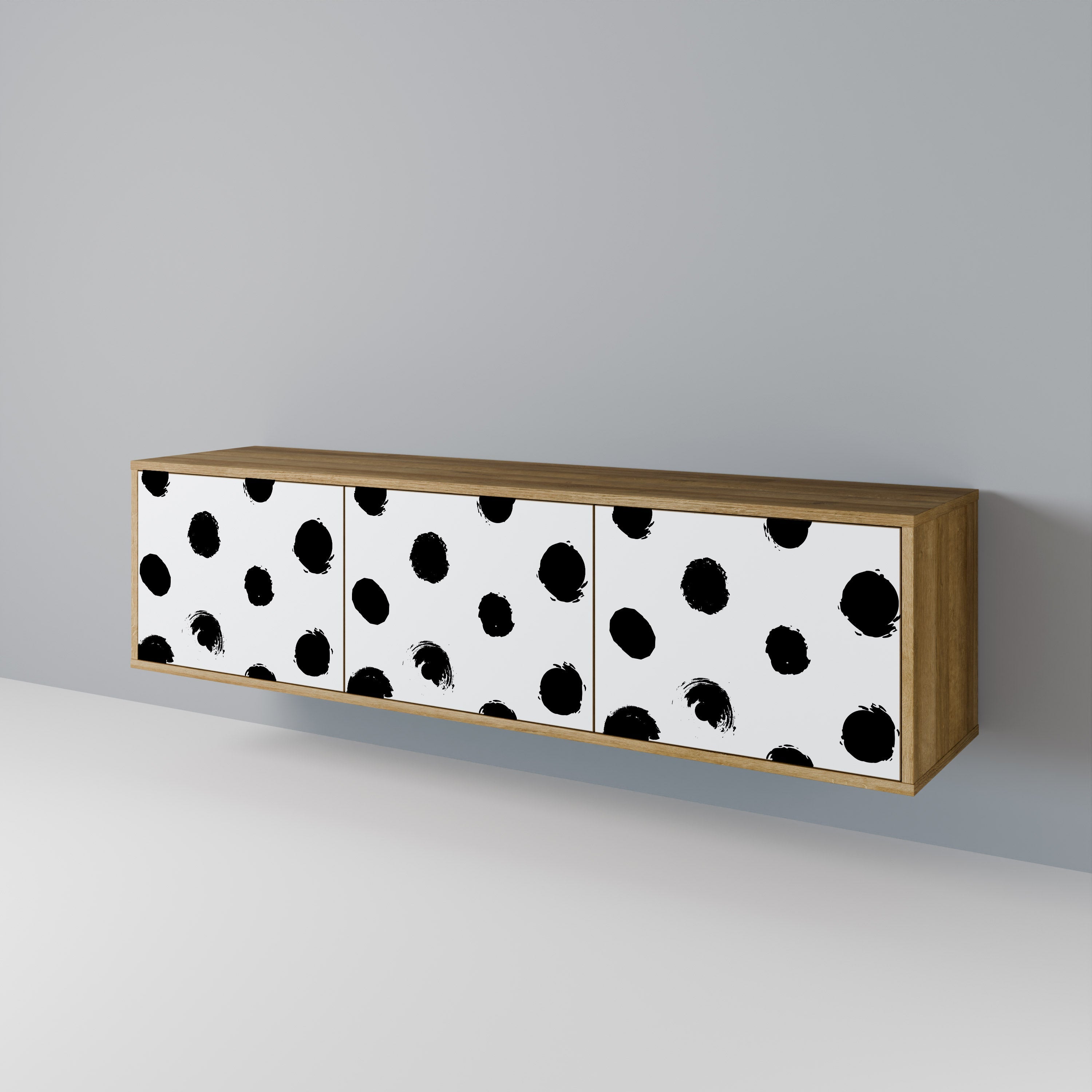 SLIPPING MINUTES TV-Lowboard mit 3 Türen in Eiche-Optik