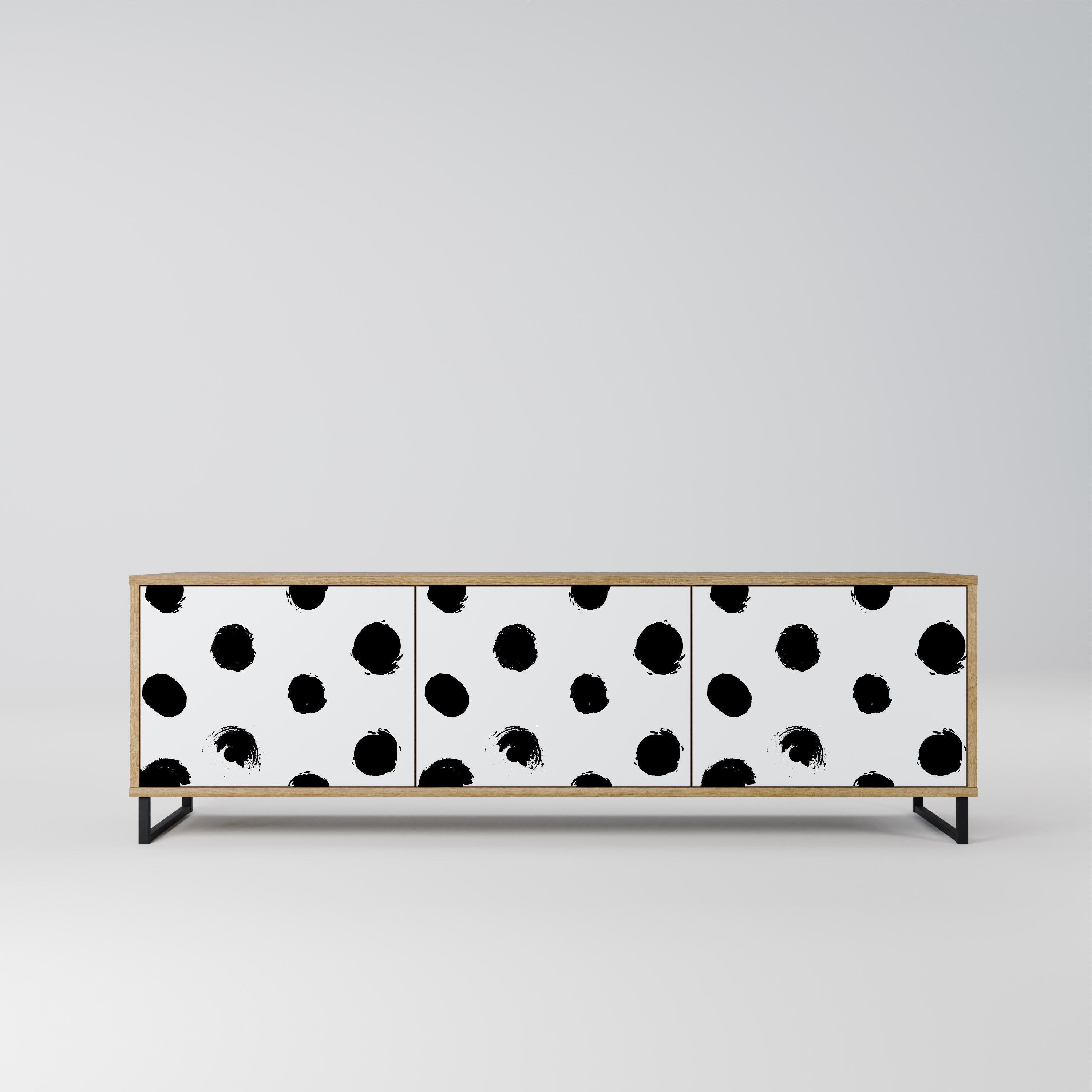 SLIPPING MINUTES TV-Lowboard mit 3 Türen in Eiche-Optik