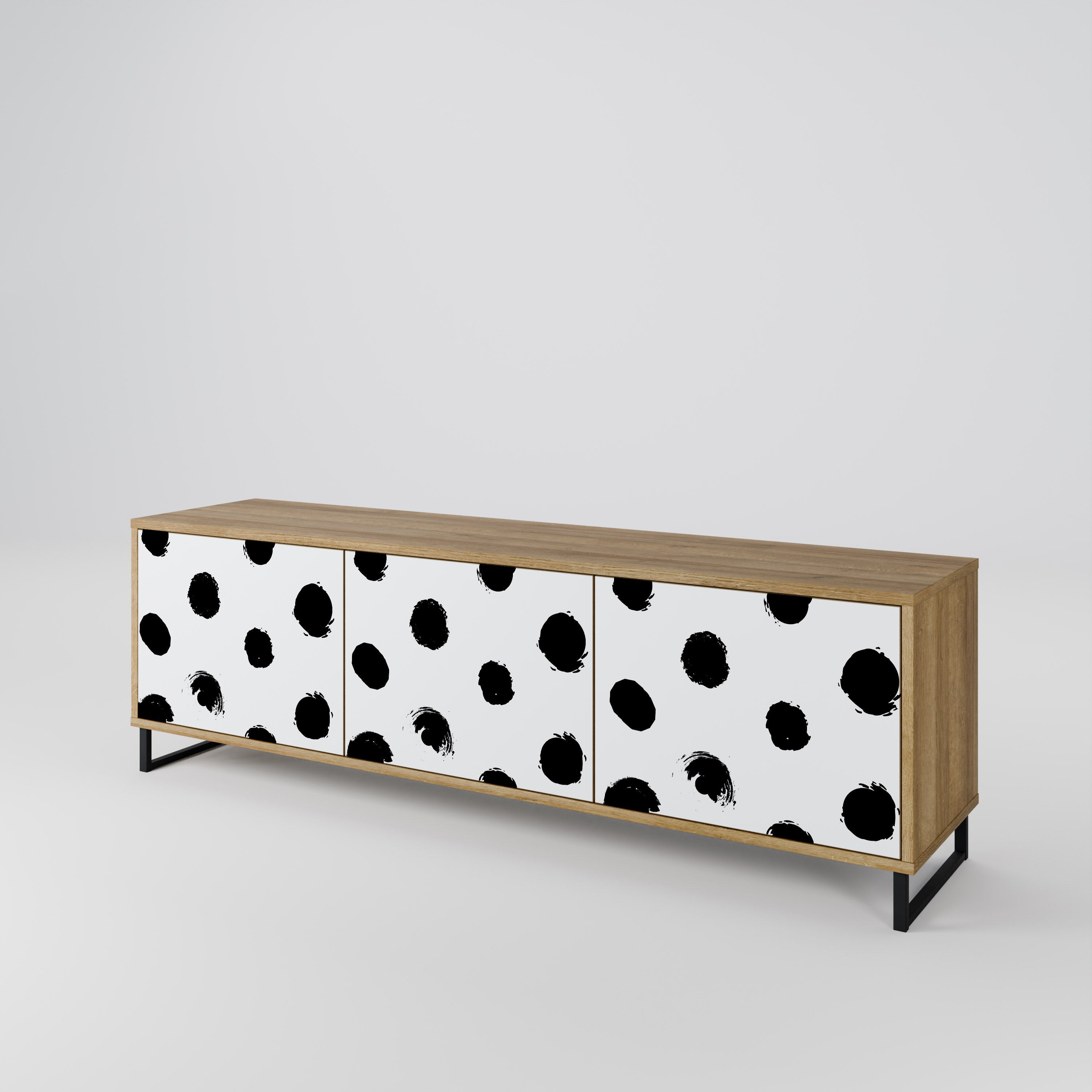SLIPPING MINUTES TV-Lowboard mit 3 Türen in Eiche-Optik