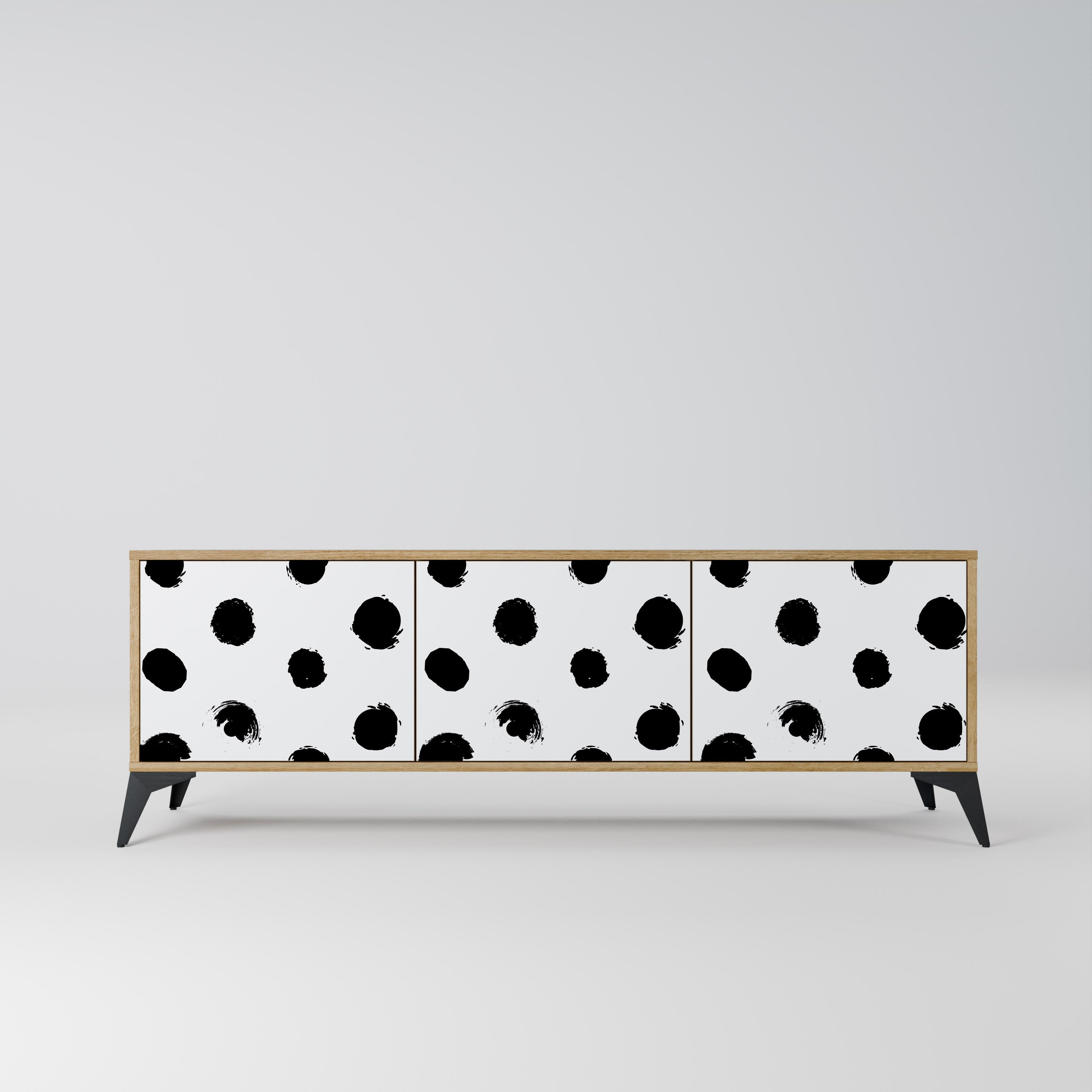 SLIPPING MINUTES TV-Lowboard mit 3 Türen in Eiche-Optik