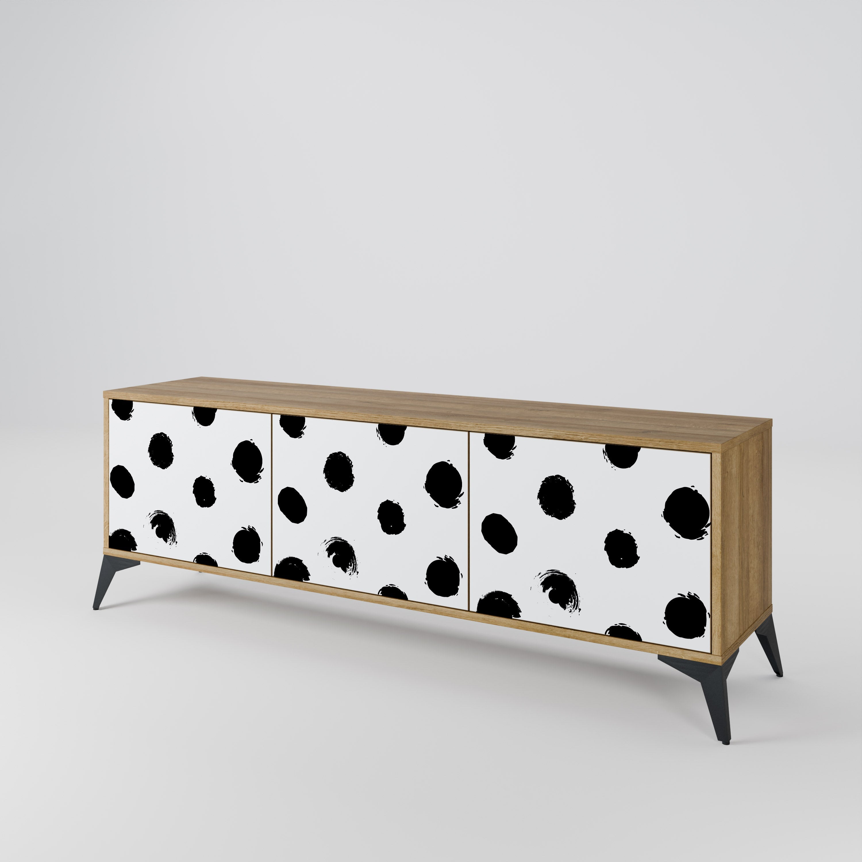 SLIPPING MINUTES TV-Lowboard mit 3 Türen in Eiche-Optik