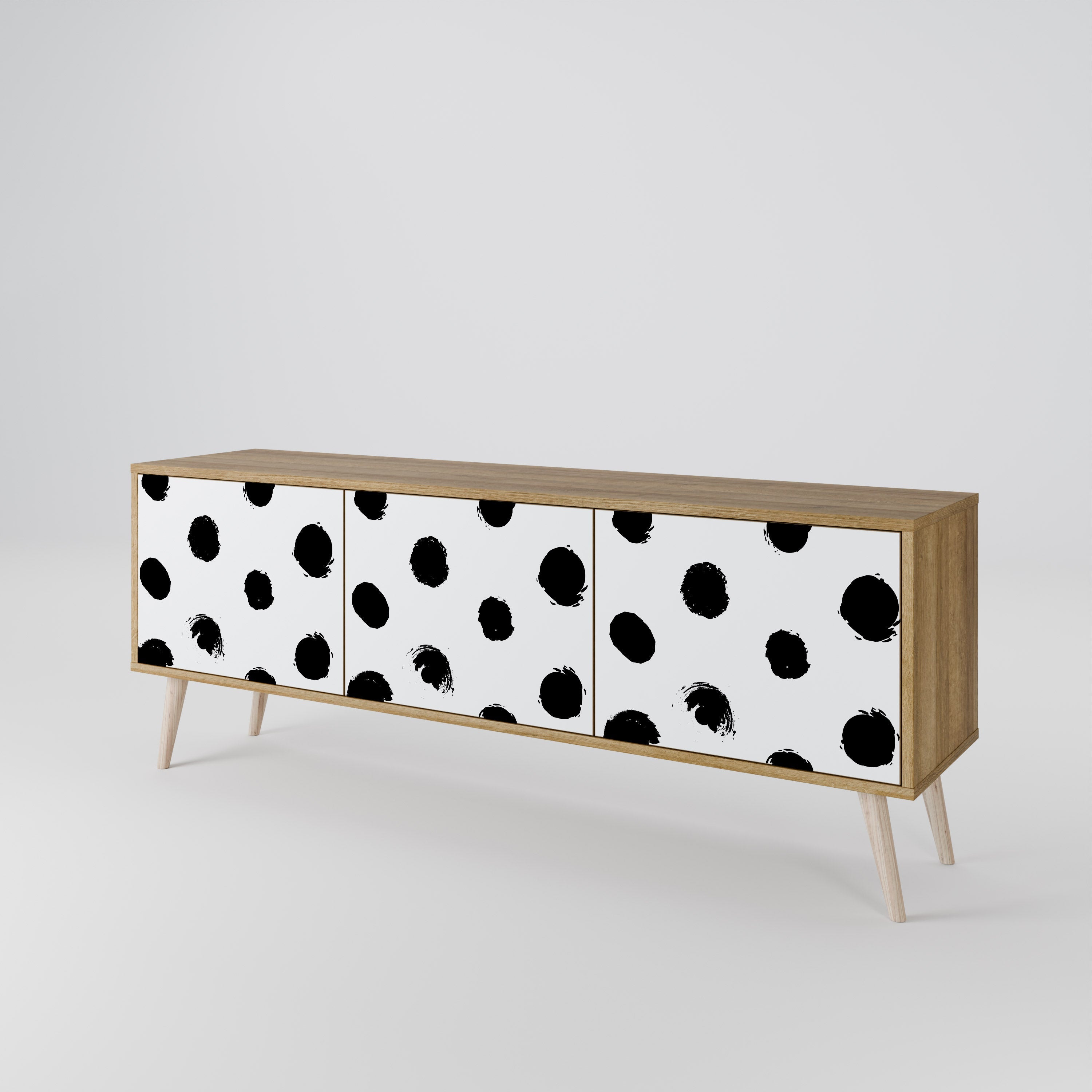 SLIPPING MINUTES TV-Lowboard mit 3 Türen in Eiche-Optik