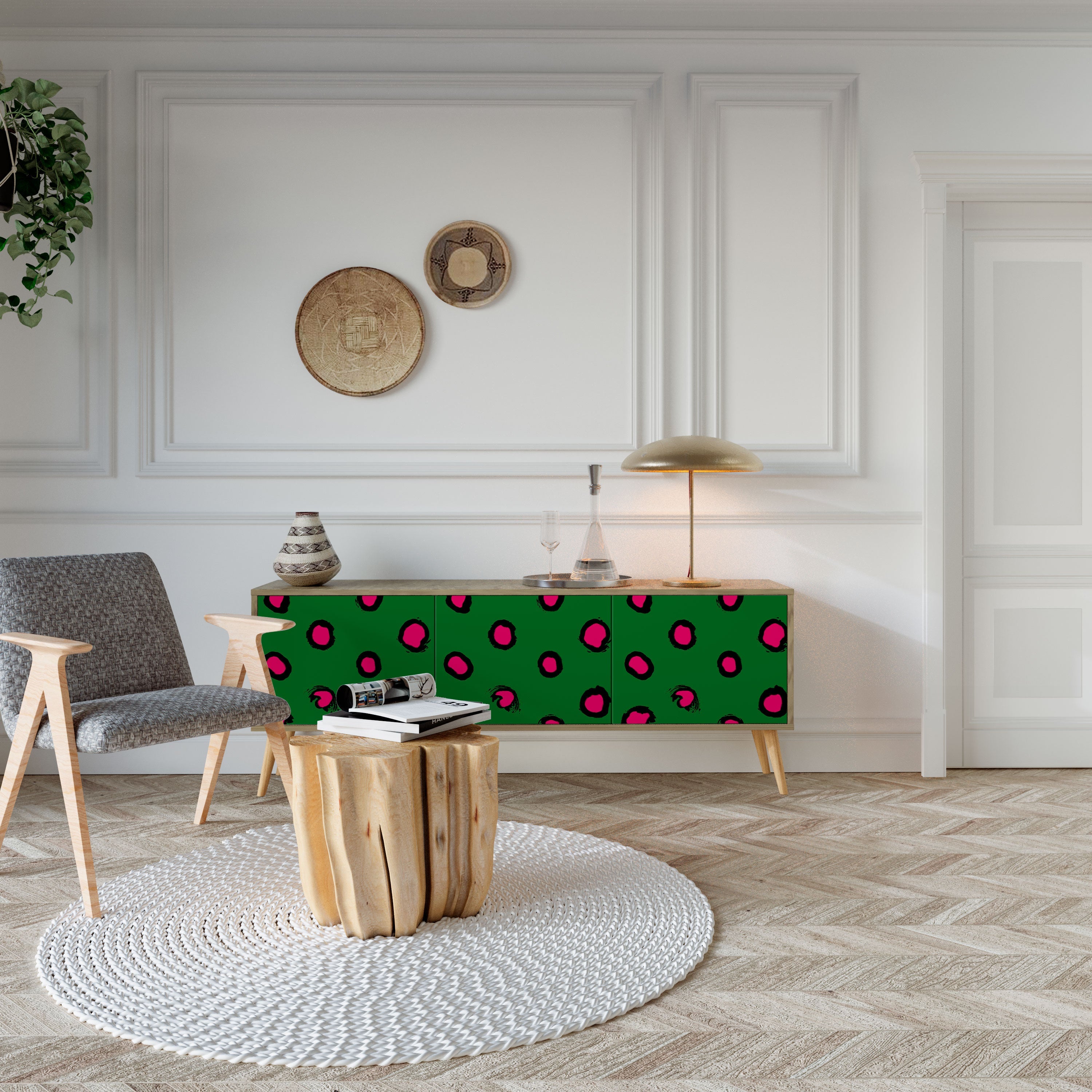 FUNKY SPOTS TV-Lowboard mit 3 Türen in Eiche-Optik