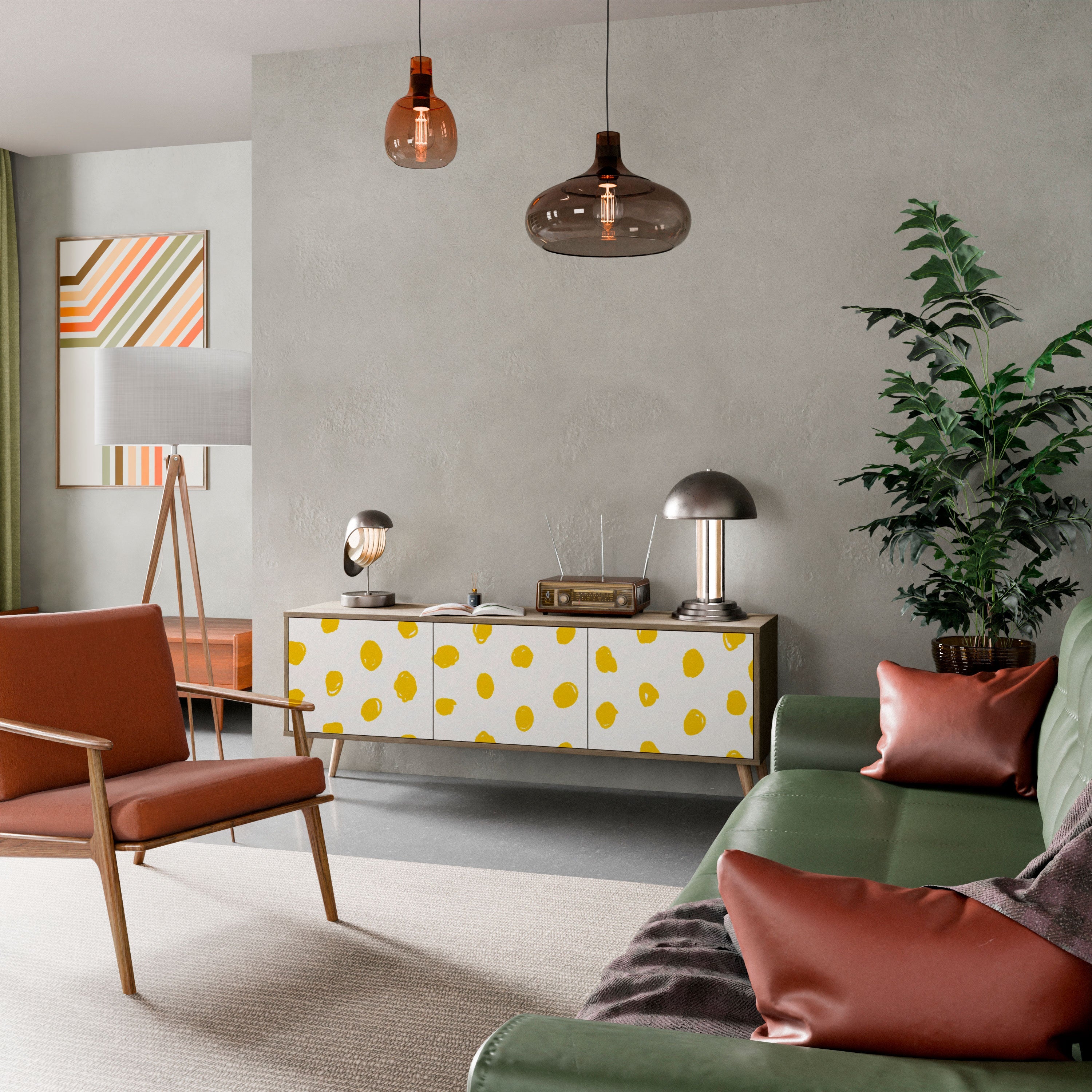 RADIANT REVERIE TV-Lowboard mit 3 Türen in Eiche-Optik