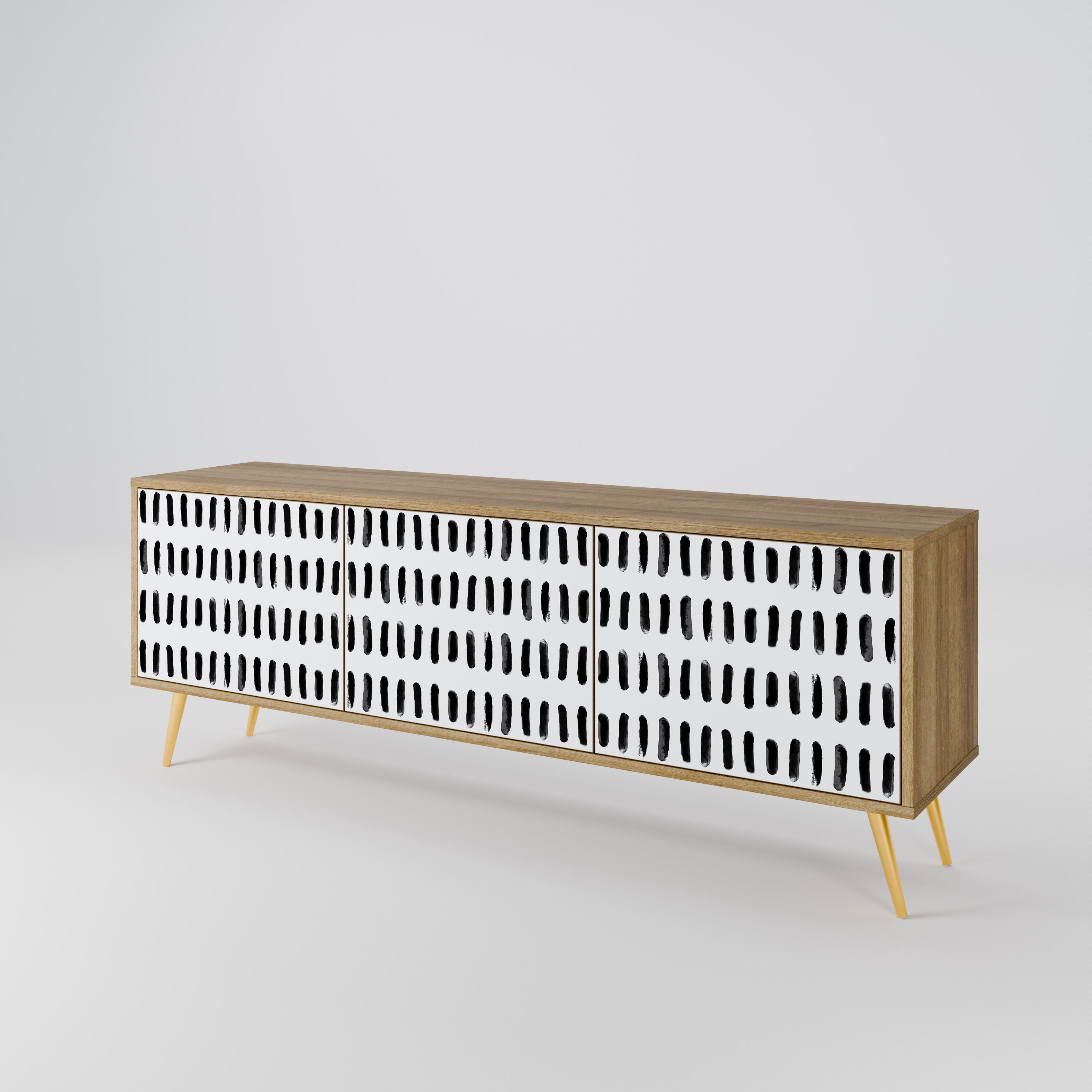 NIGHTY MELODIES TV-Lowboard mit 3 Türen in Eiche-Optik