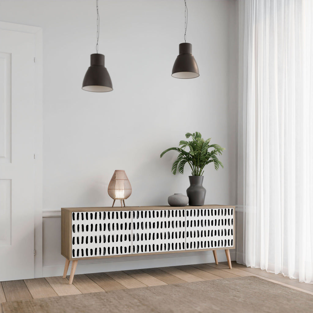 NIGHTY MELODIES TV-Lowboard mit 3 Türen in Eiche-Optik