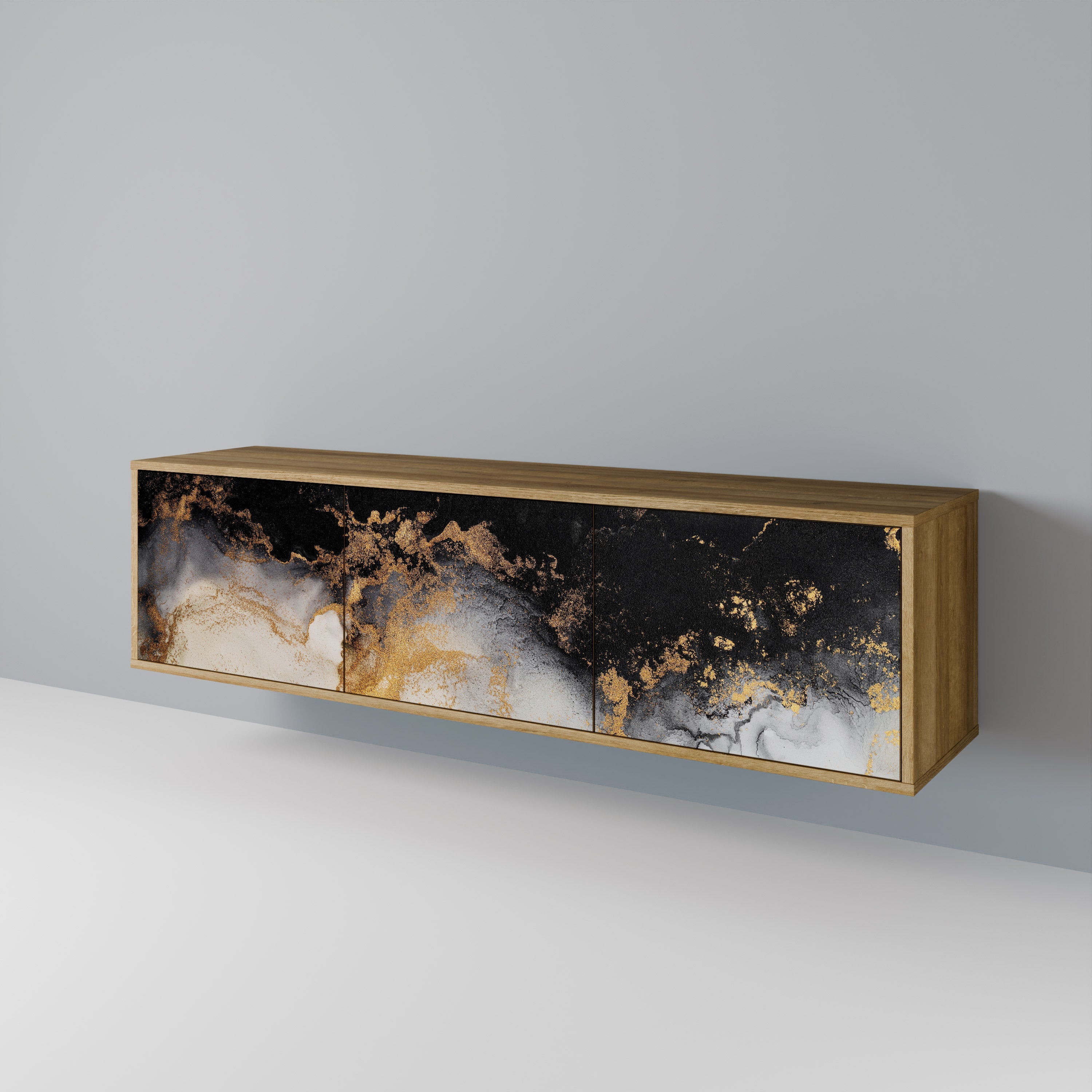 MARBLE OF TOMMORROW TV-Lowboard mit 3 Türen in Eiche-Optik