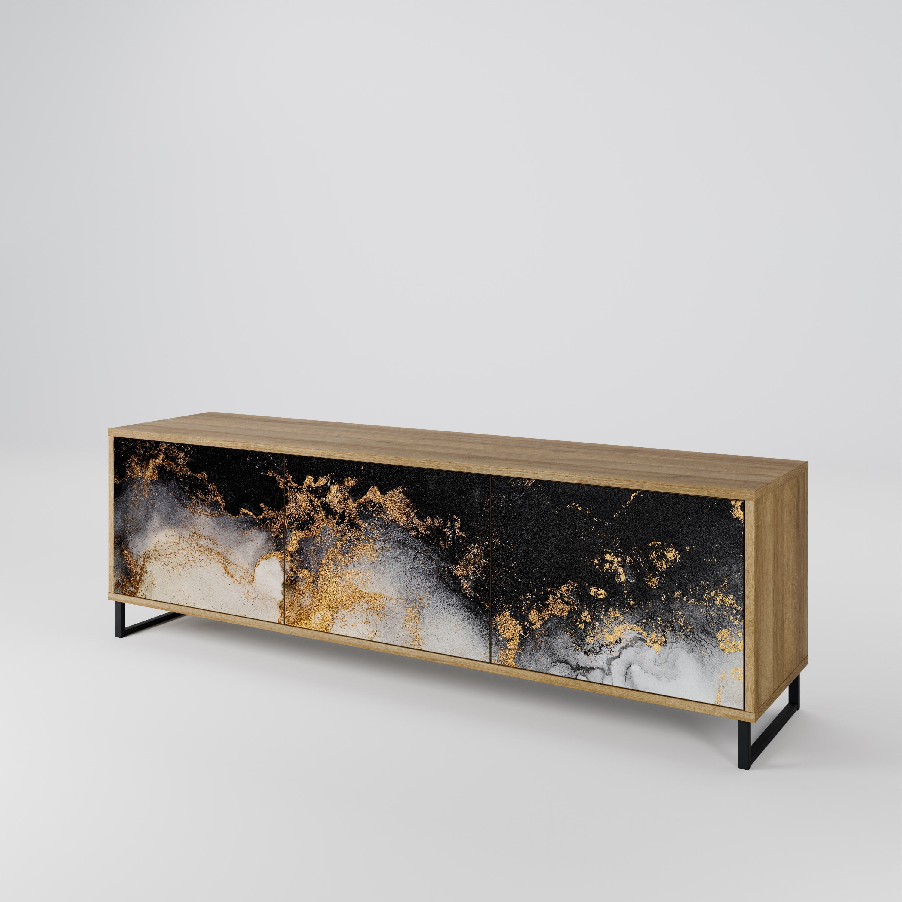 MARBLE OF TOMMORROW TV-Lowboard mit 3 Türen in Eiche-Optik