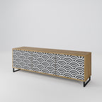 GLOOMY HOST TV-Lowboard mit 3 Türen in Eiche-Optik