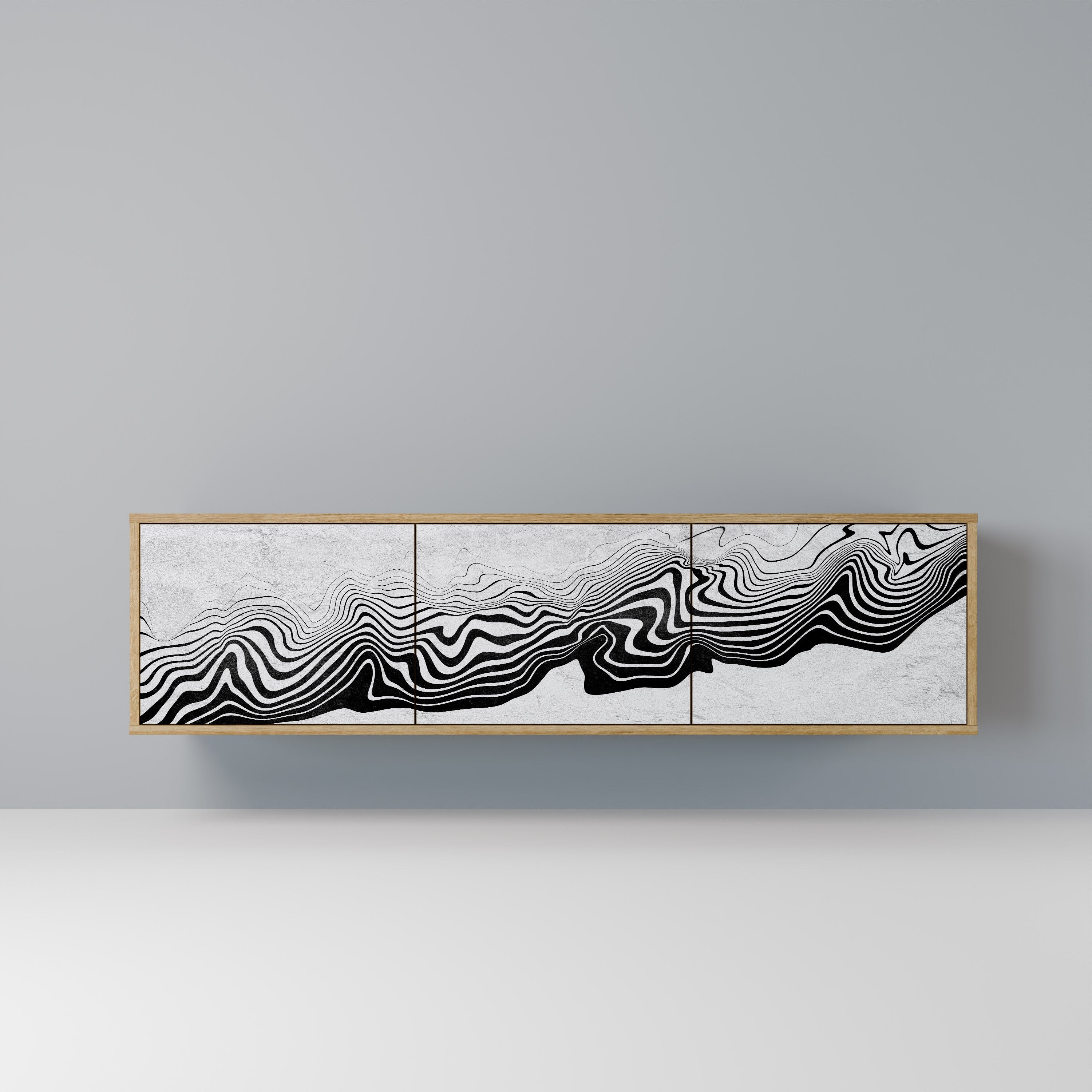 MONOCHROME MIRAGE TV-Lowboard mit 3 Türen in Eiche-Optik