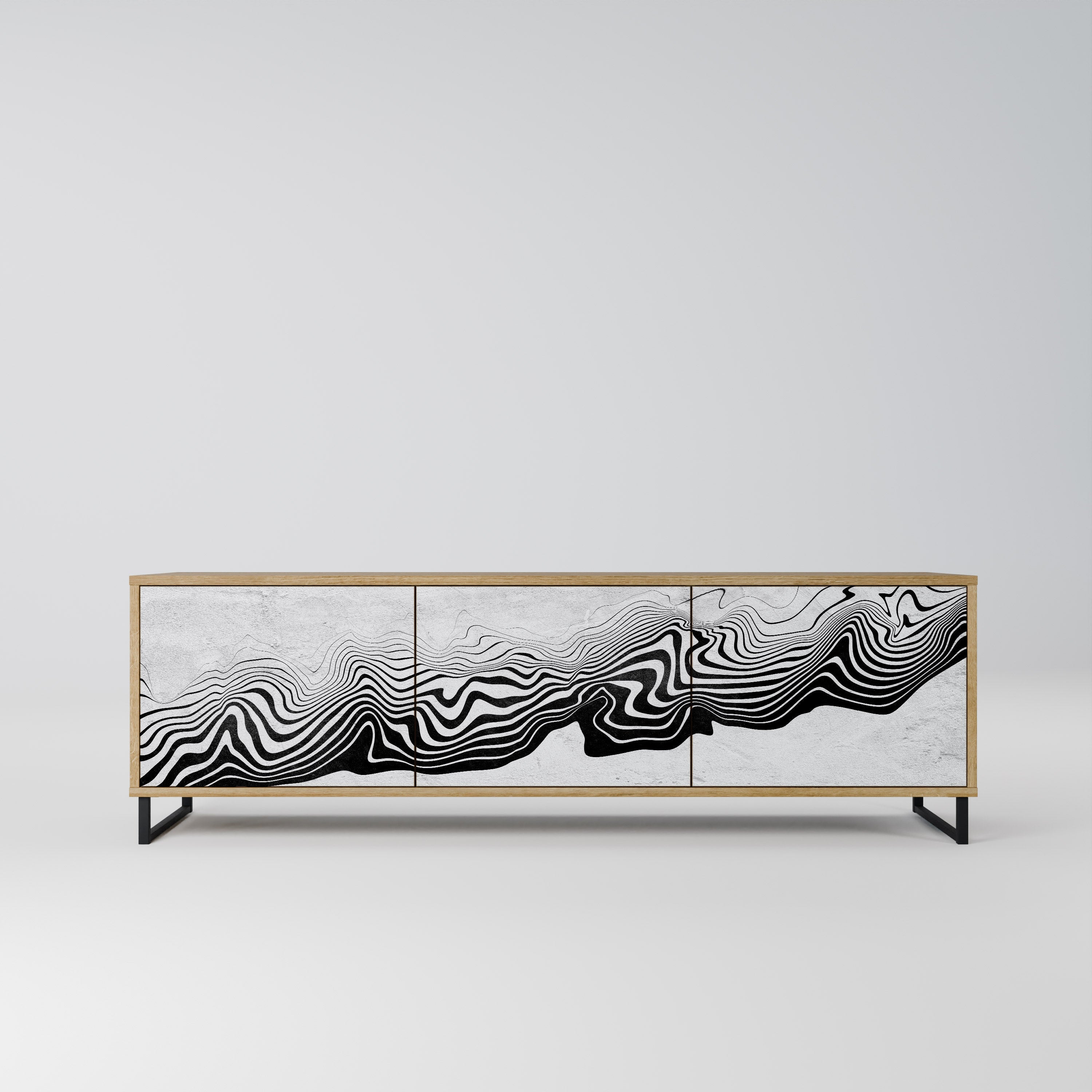 MONOCHROME MIRAGE TV-Lowboard mit 3 Türen in Eiche-Optik