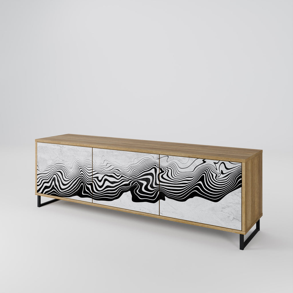 MONOCHROME MIRAGE TV-Lowboard mit 3 Türen in Eiche-Optik