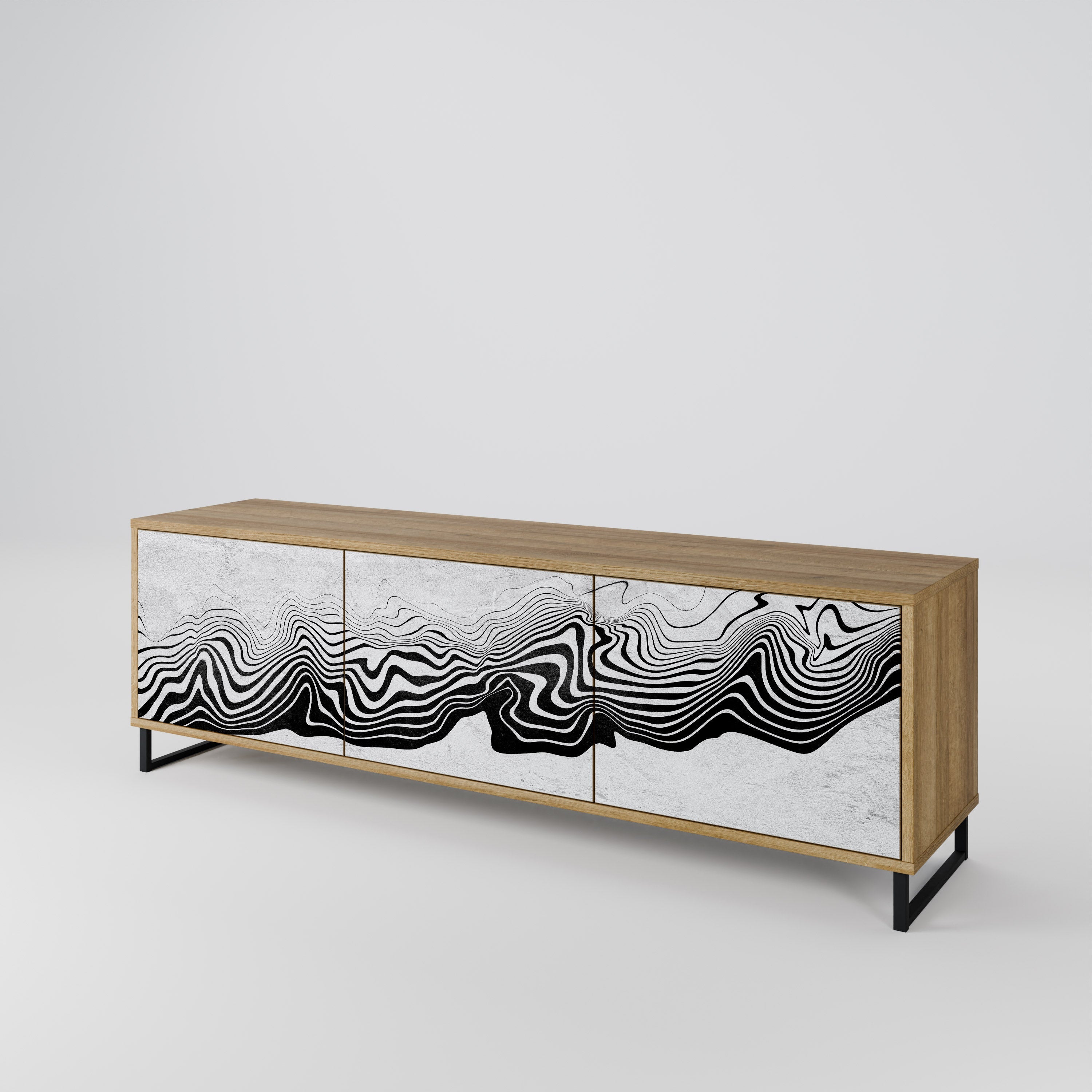 MONOCHROME MIRAGE TV-Lowboard mit 3 Türen in Eiche-Optik