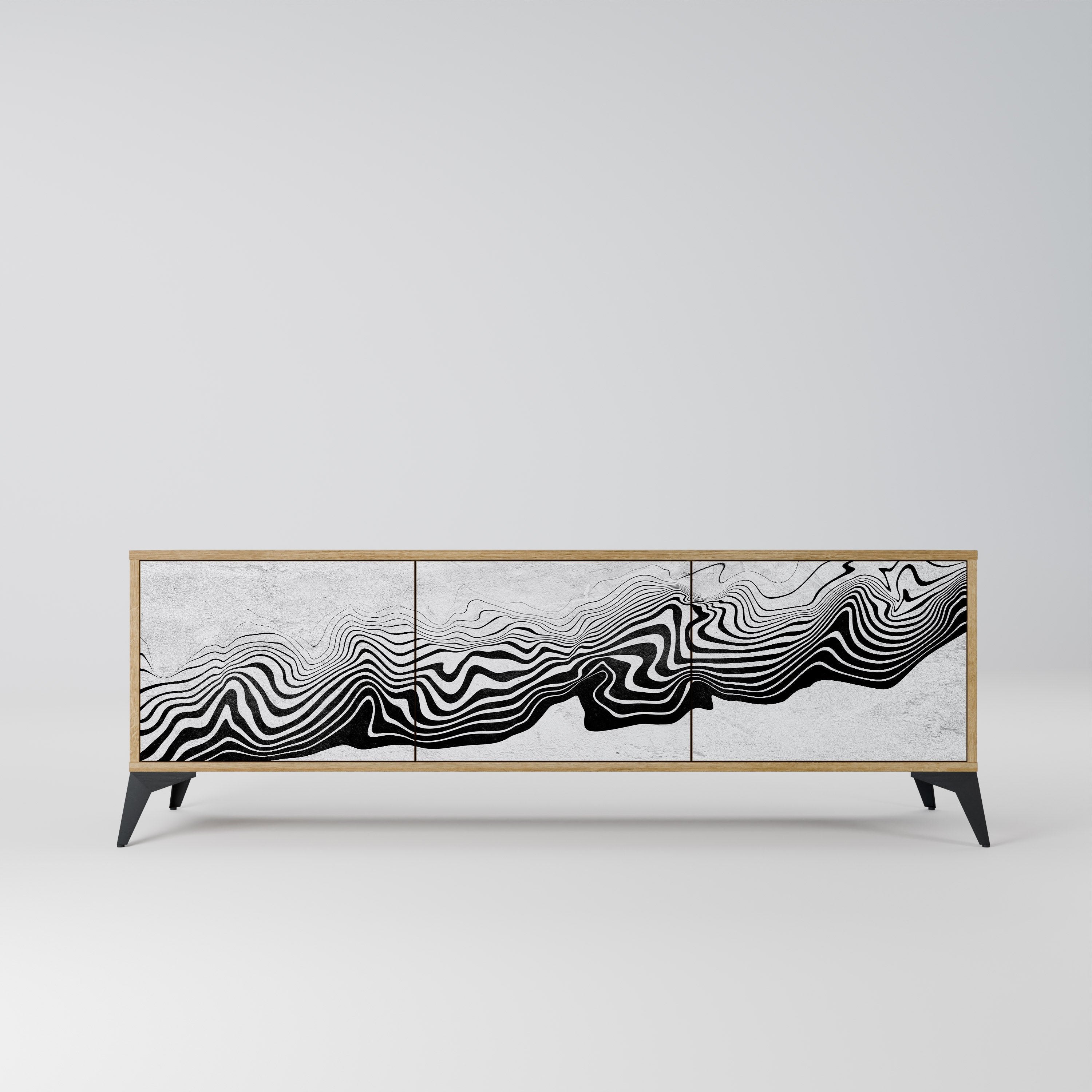 MONOCHROME MIRAGE TV-Lowboard mit 3 Türen in Eiche-Optik