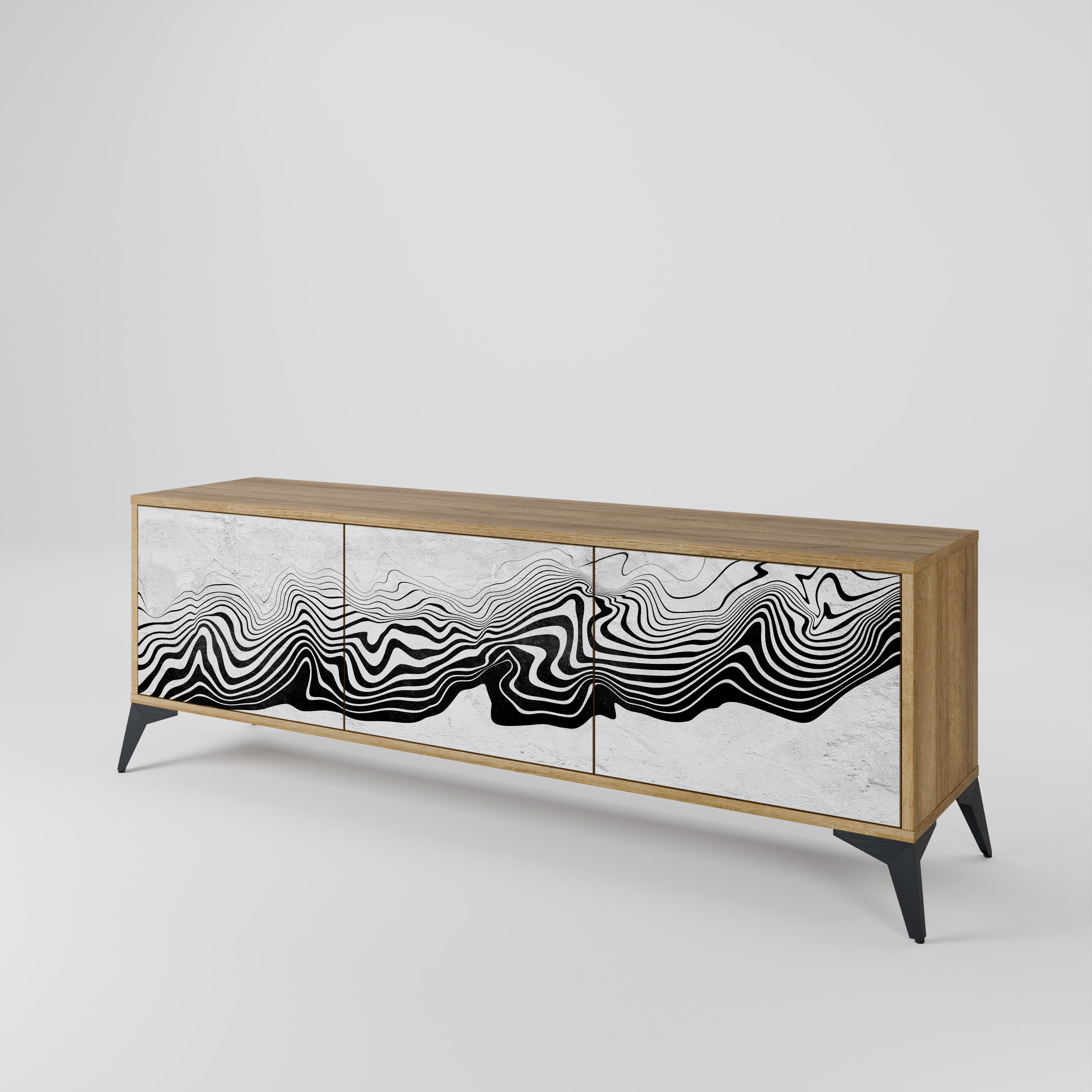 MONOCHROME MIRAGE TV-Lowboard mit 3 Türen in Eiche-Optik