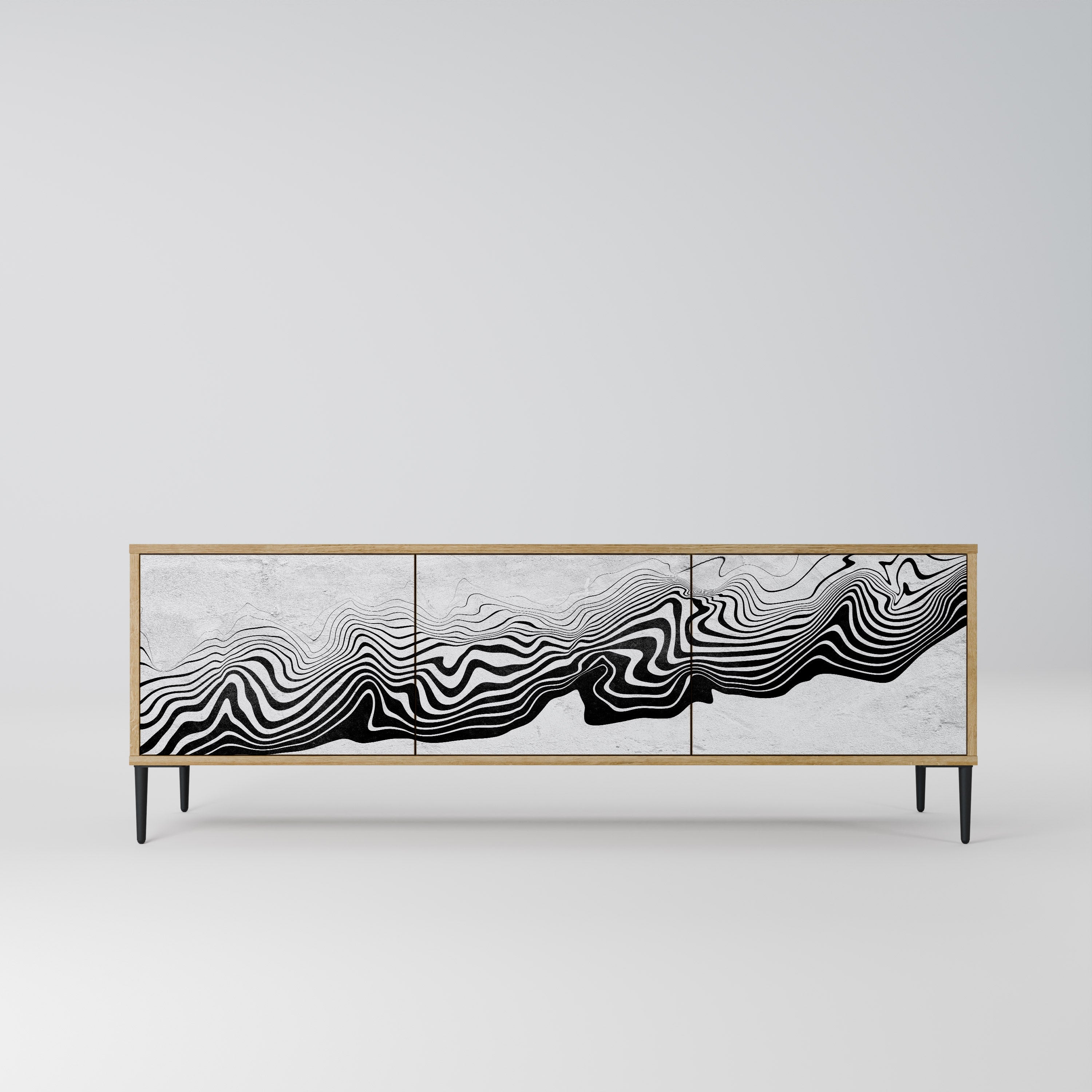 MONOCHROME MIRAGE TV-Lowboard mit 3 Türen in Eiche-Optik