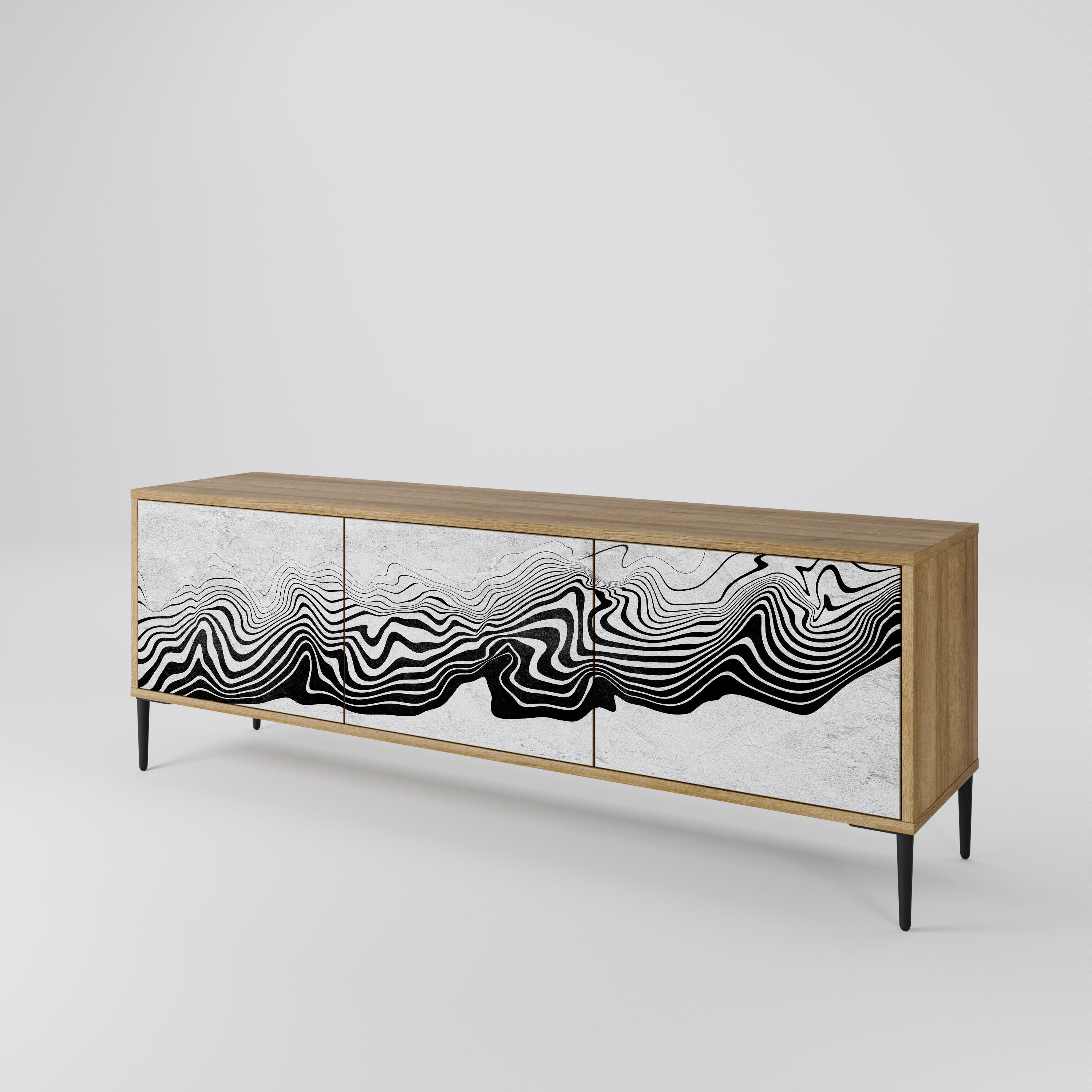 MONOCHROME MIRAGE TV-Lowboard mit 3 Türen in Eiche-Optik