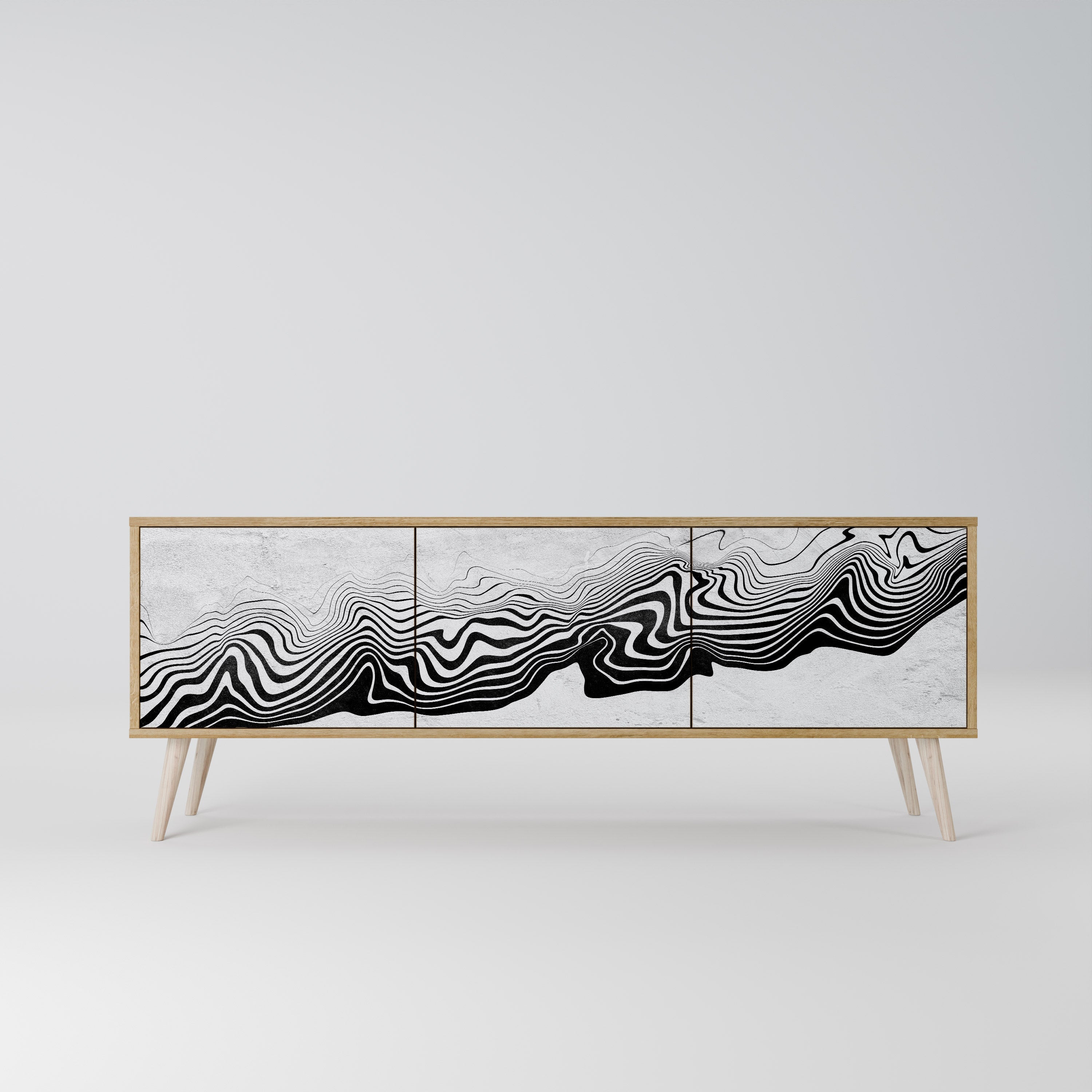 MONOCHROME MIRAGE TV-Lowboard mit 3 Türen in Eiche-Optik