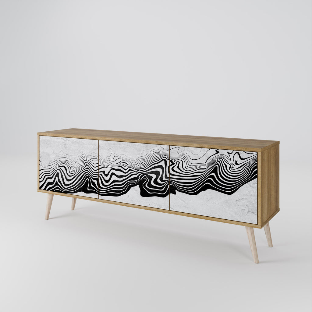 MONOCHROME MIRAGE TV-Lowboard mit 3 Türen in Eiche-Optik