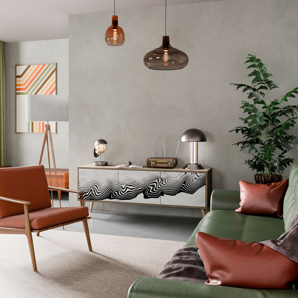 MONOCHROME MIRAGE TV-Lowboard mit 3 Türen in Eiche-Optik