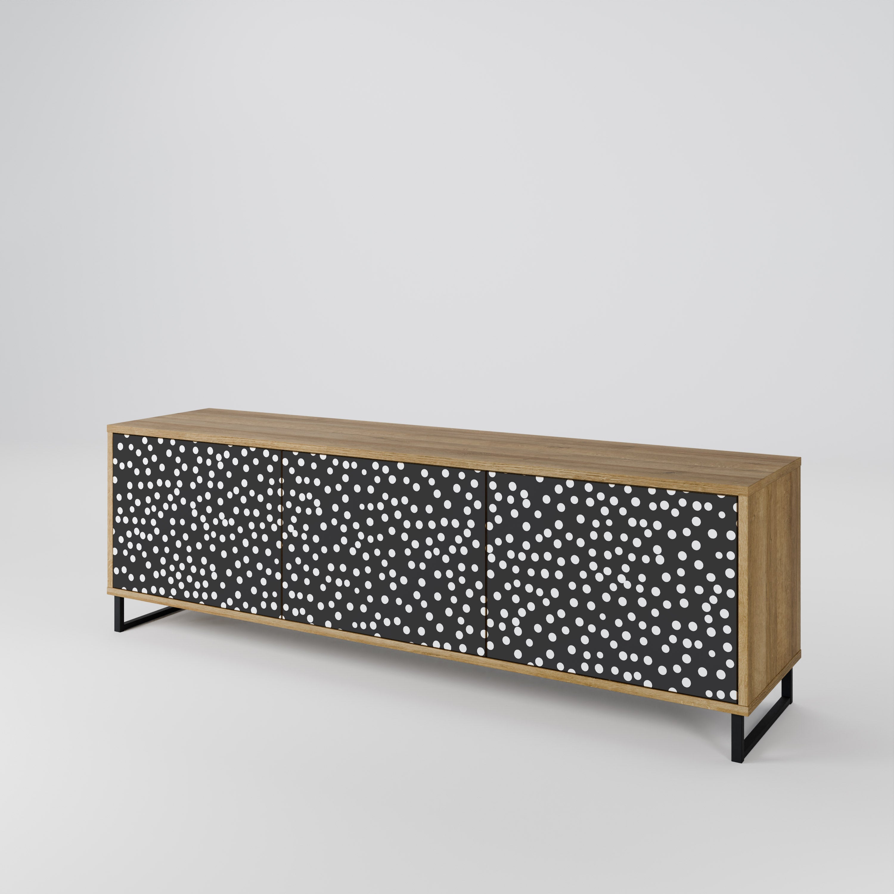 BLINDING LIGHTS TV-Lowboard mit 3 Türen in Eiche-Optik