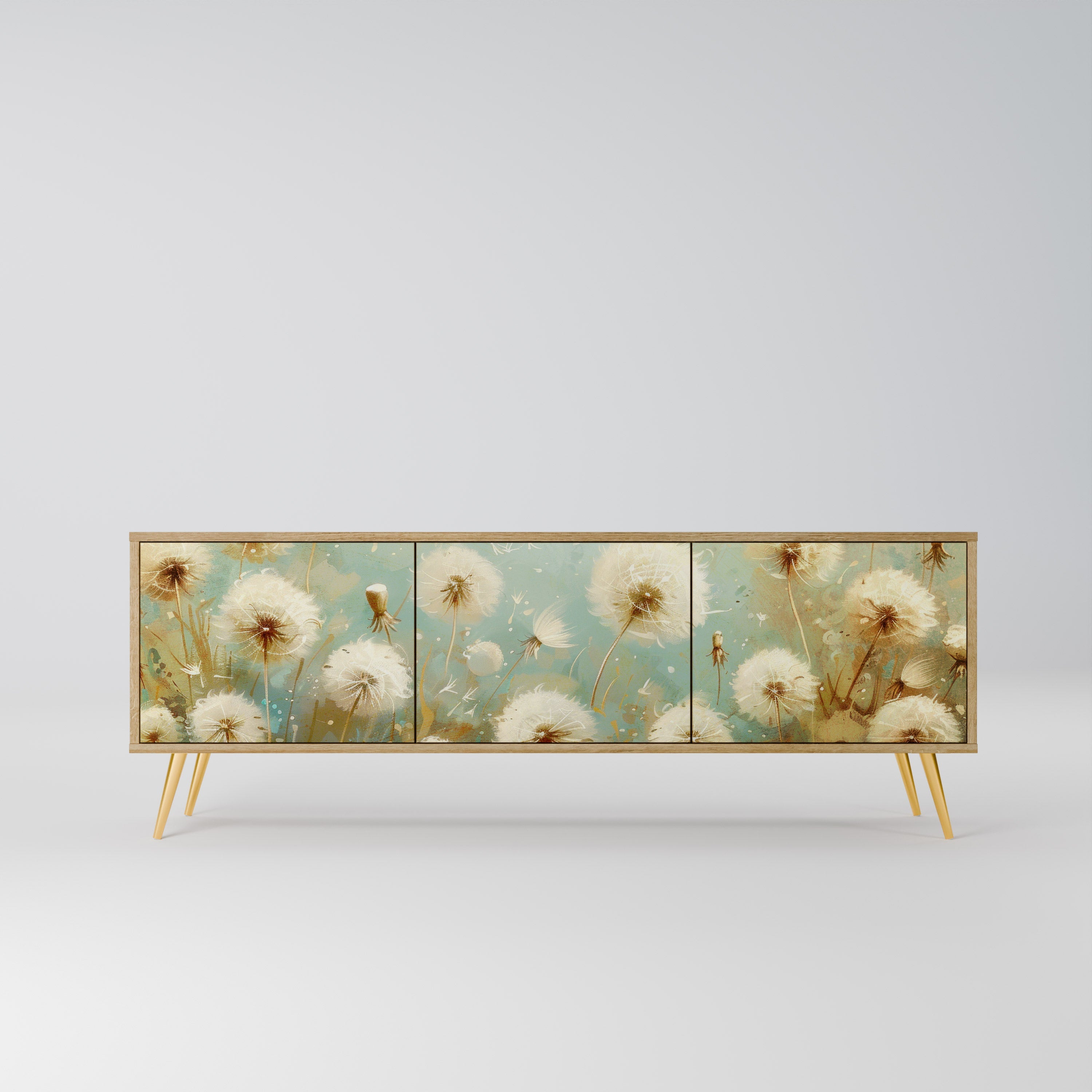 DREAMY MEADOW TV-Lowboard mit 3 Türen in Eiche-Optik