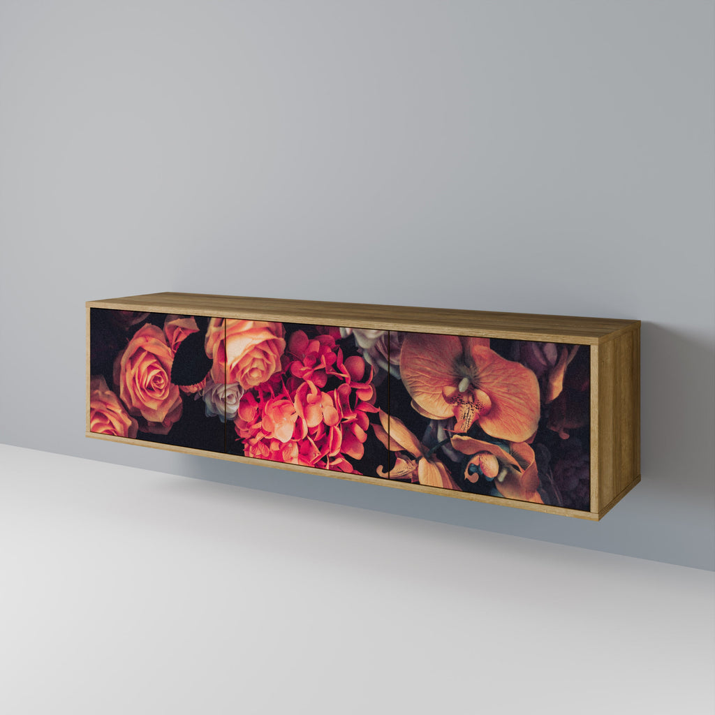 NEVERENDING BLOOM TV-Lowboard mit 3 Türen in Eiche-Optik