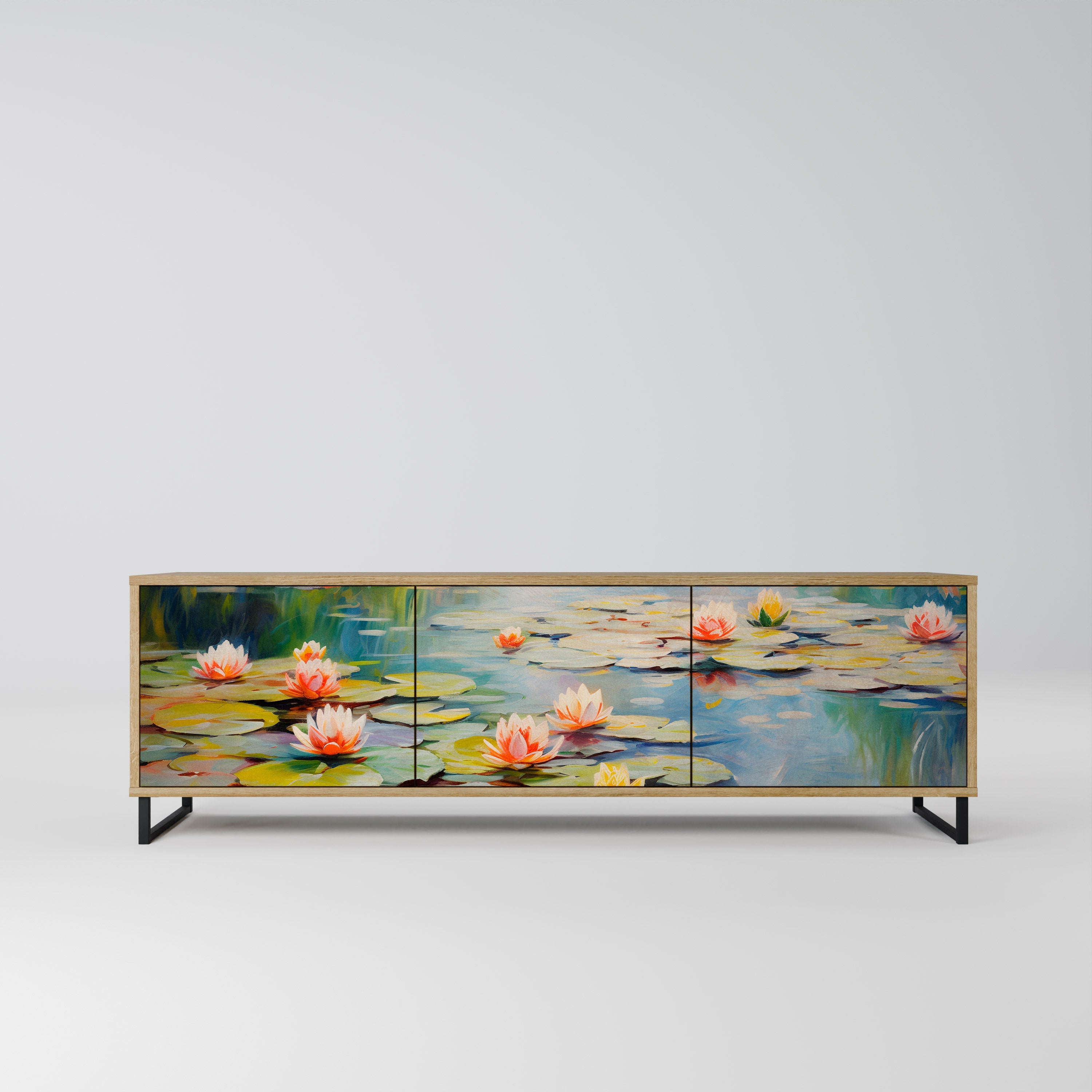 BLOOMING WATERS TV-Lowboard mit 3 Türen in Eiche-Optik