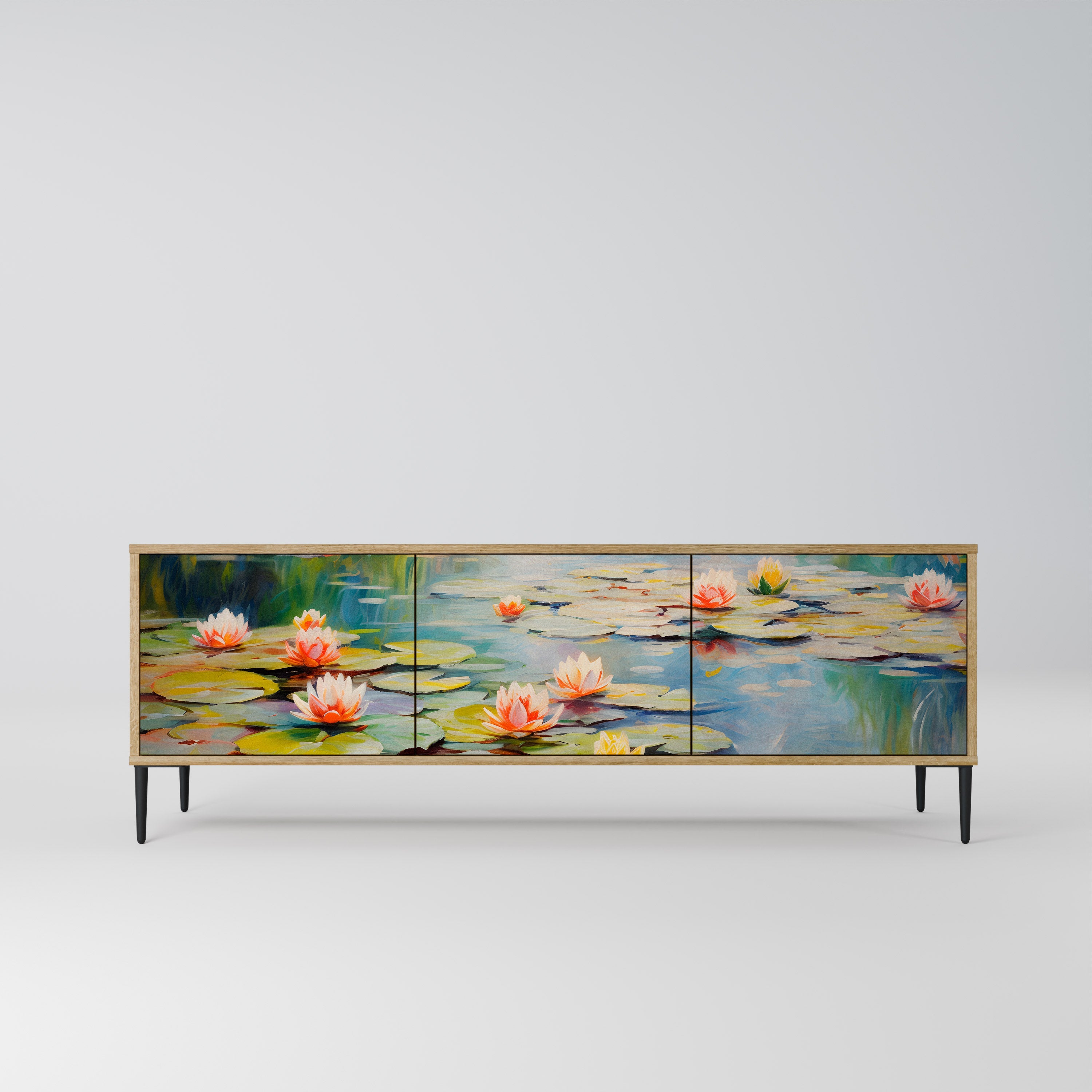 BLOOMING WATERS TV-Lowboard mit 3 Türen in Eiche-Optik