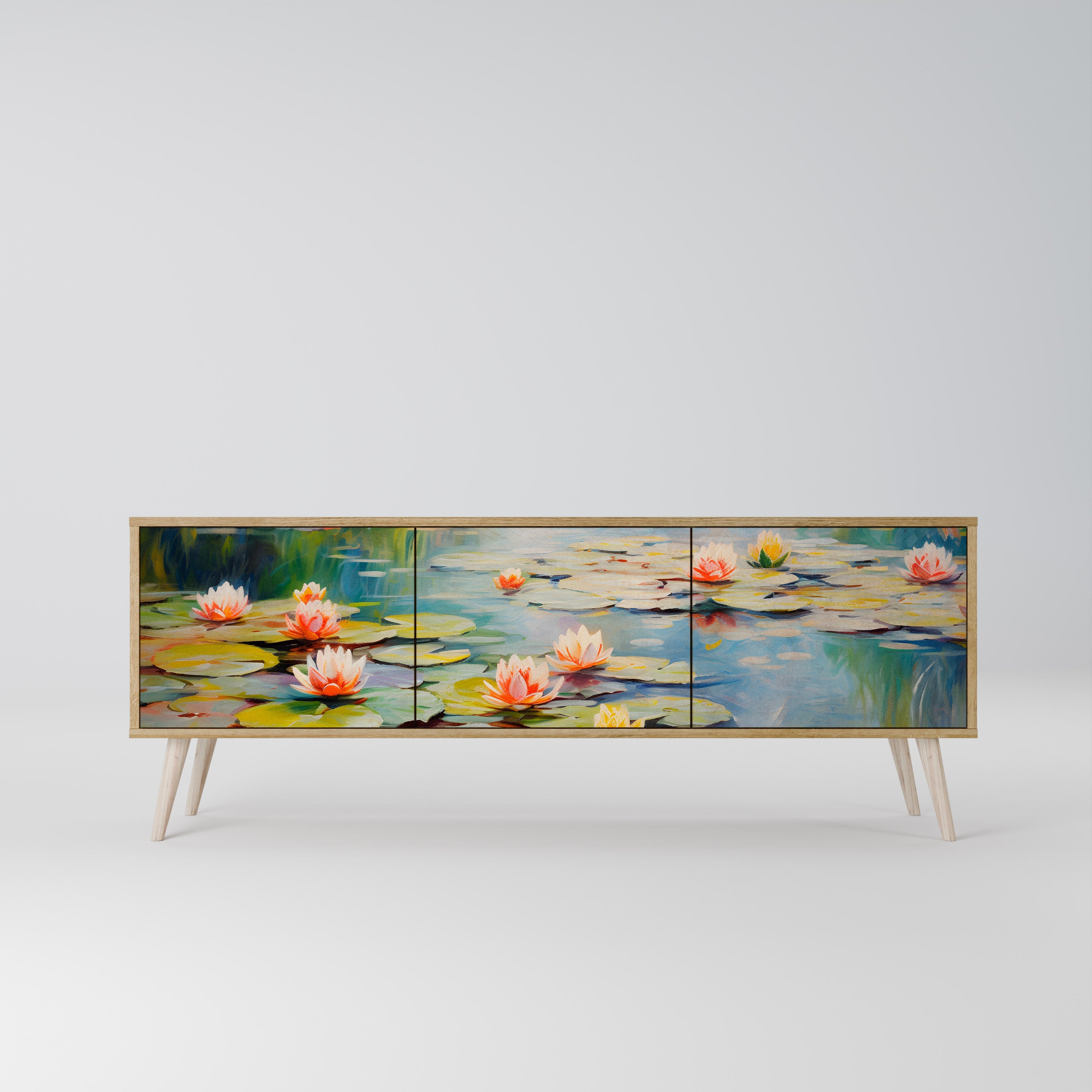 BLOOMING WATERS TV-Lowboard mit 3 Türen in Eiche-Optik