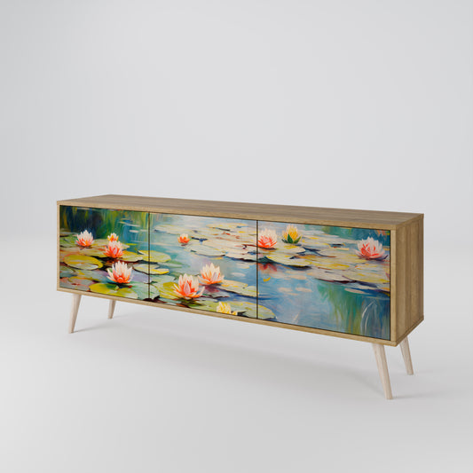 BLOOMING WATERS 3-Door TV Cabinet