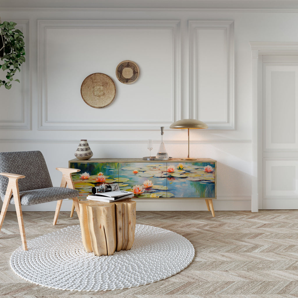 BLOOMING WATERS TV-Lowboard mit 3 Türen in Eiche-Optik