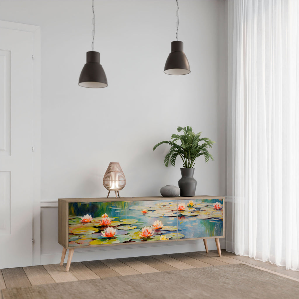 BLOOMING WATERS TV-Lowboard mit 3 Türen in Eiche-Optik