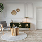 FLORAL NOIR TV-Lowboard mit 3 Türen in Eiche-Optik