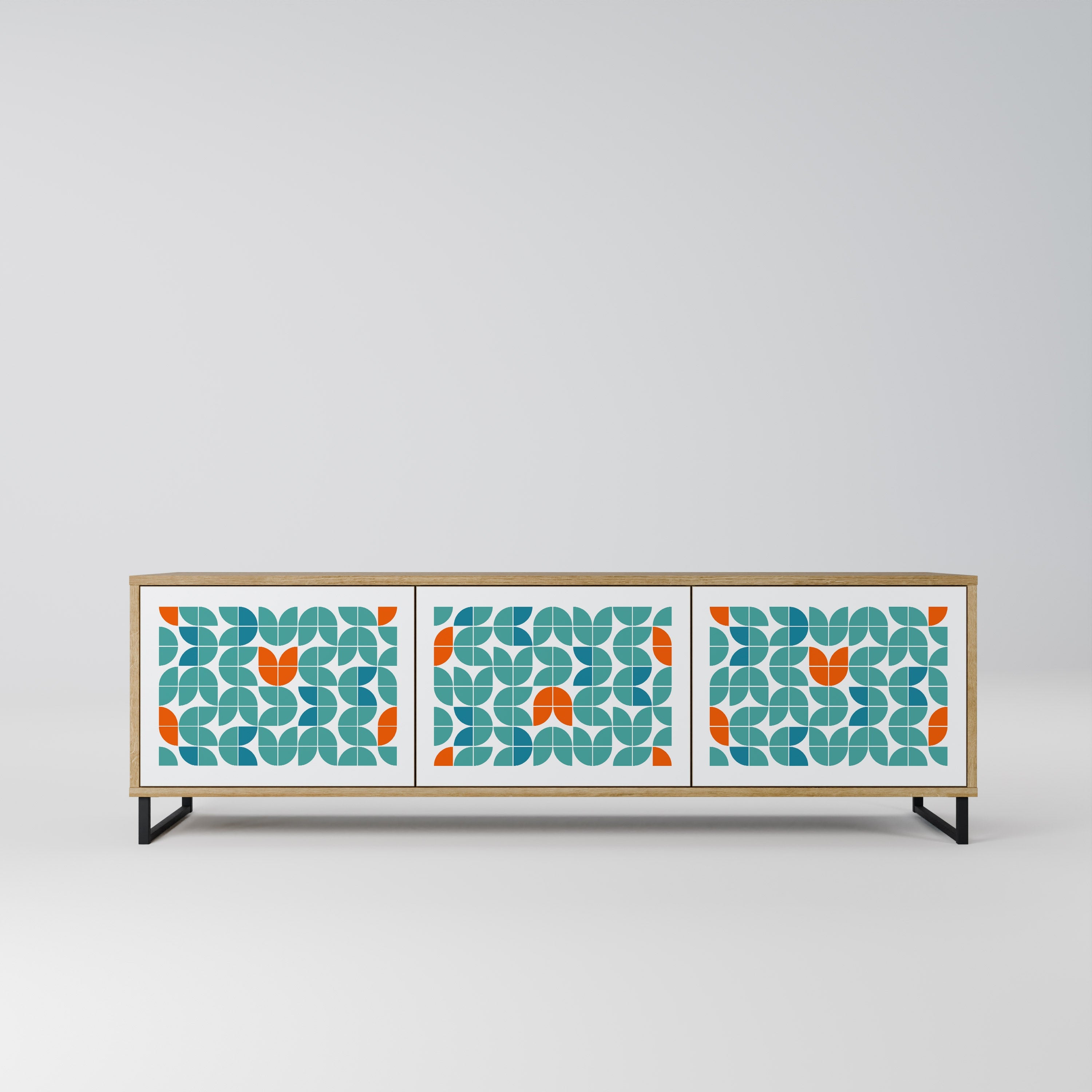 BE THE CHANGE TV-Lowboard mit 3 Türen in Eiche-Optik