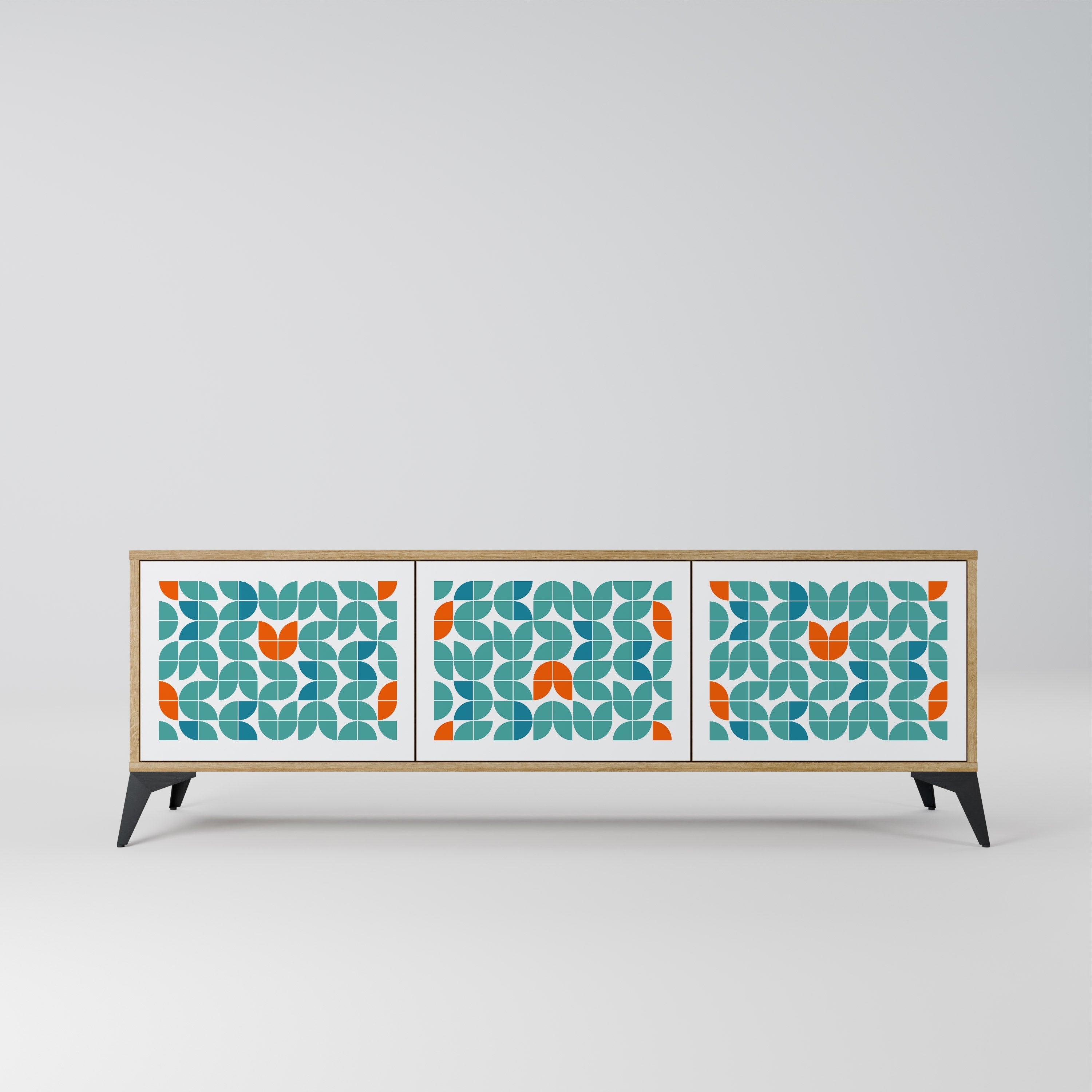 BE THE CHANGE TV-Lowboard mit 3 Türen in Eiche-Optik