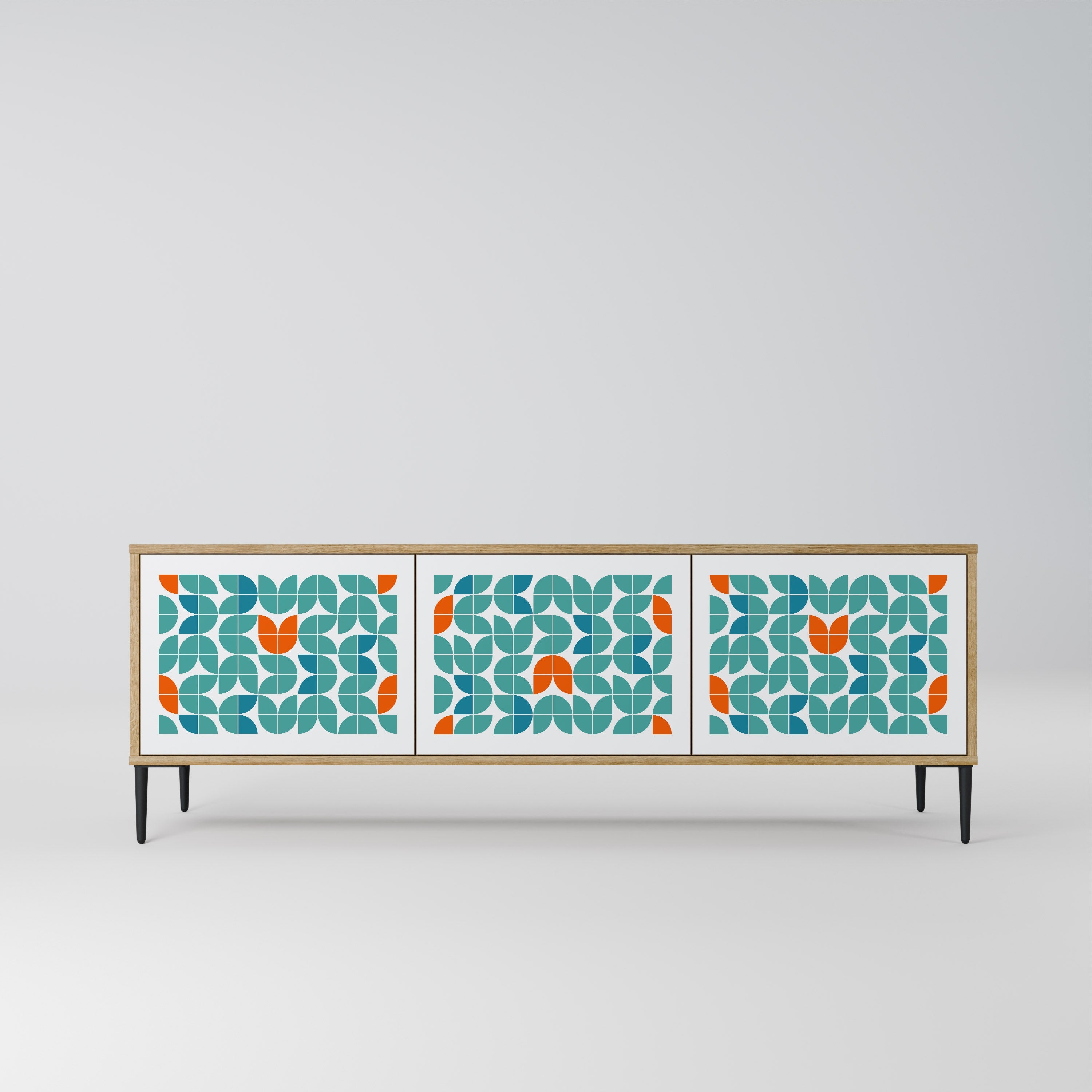 BE THE CHANGE TV-Lowboard mit 3 Türen in Eiche-Optik