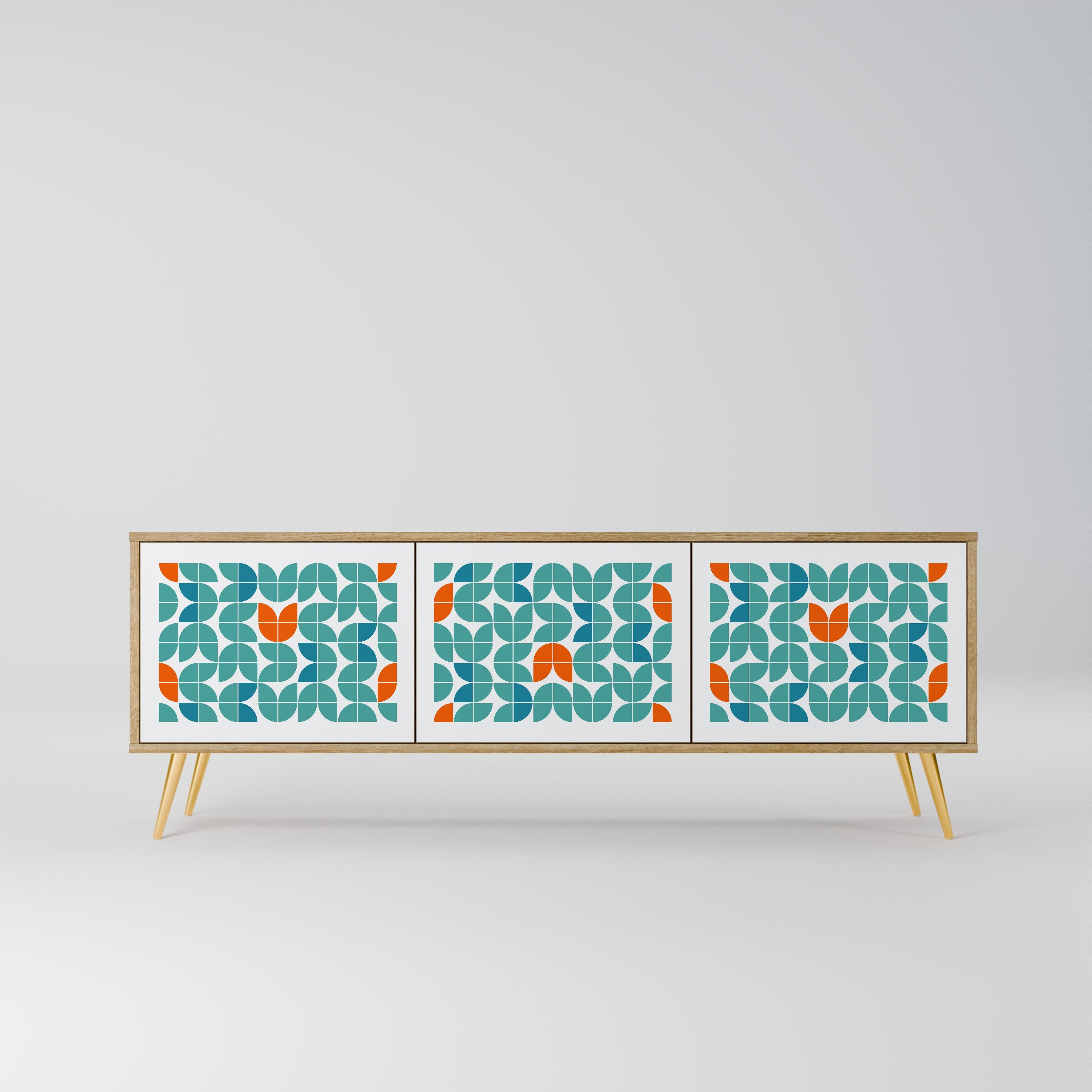 BE THE CHANGE TV-Lowboard mit 3 Türen in Eiche-Optik