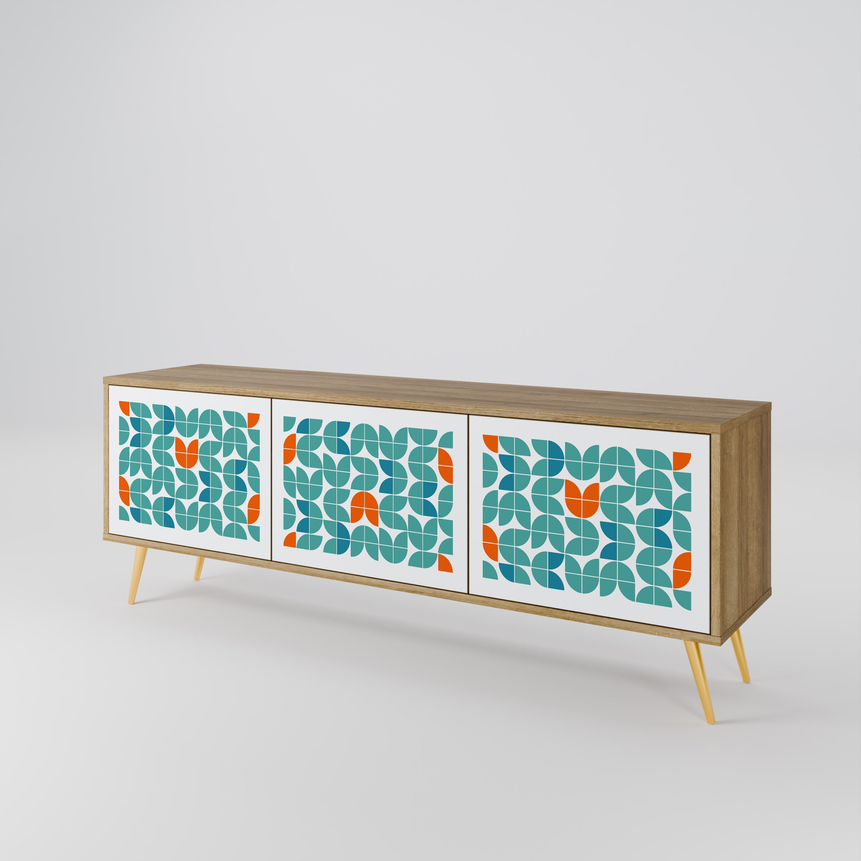 BE THE CHANGE TV-Lowboard mit 3 Türen in Eiche-Optik