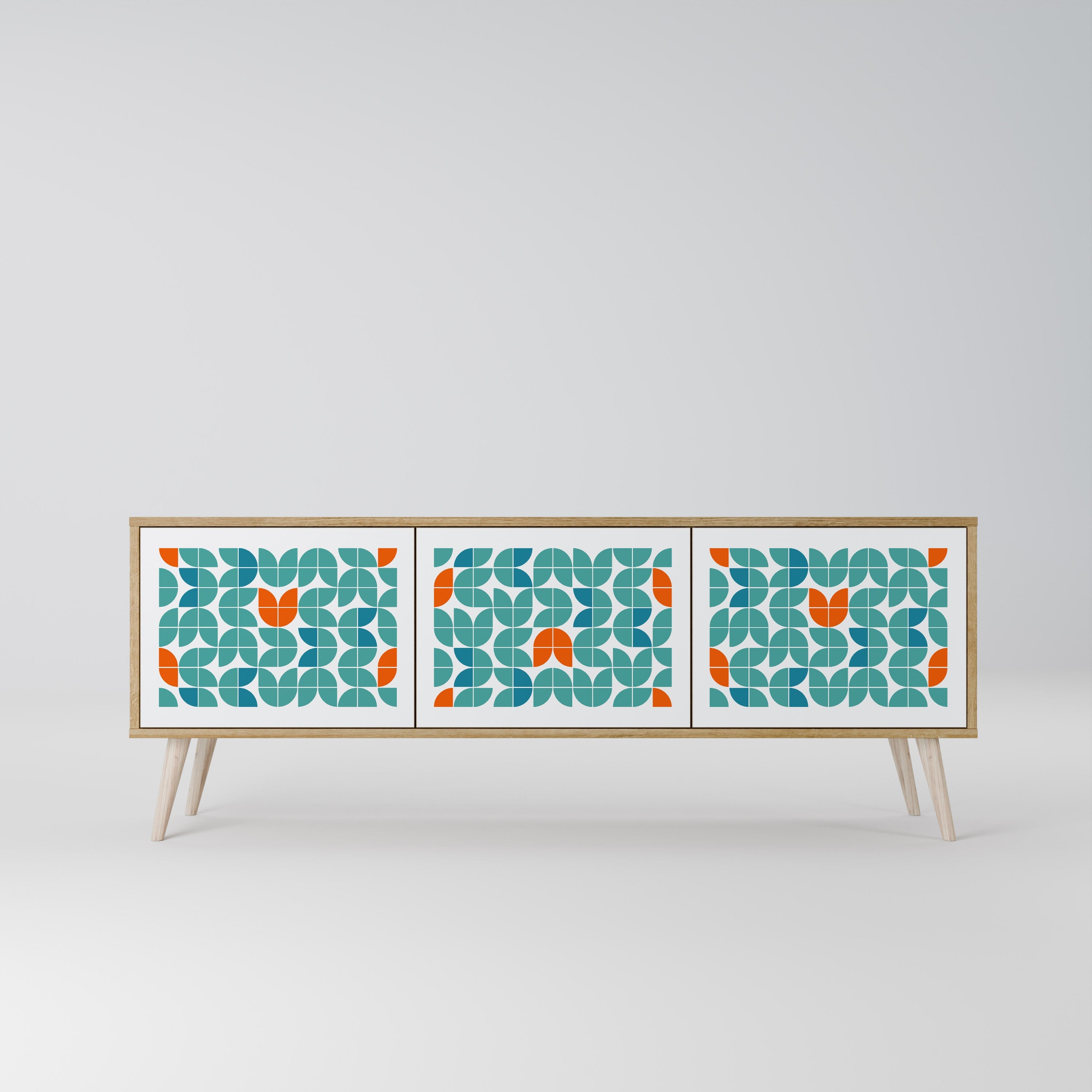 BE THE CHANGE TV-Lowboard mit 3 Türen in Eiche-Optik